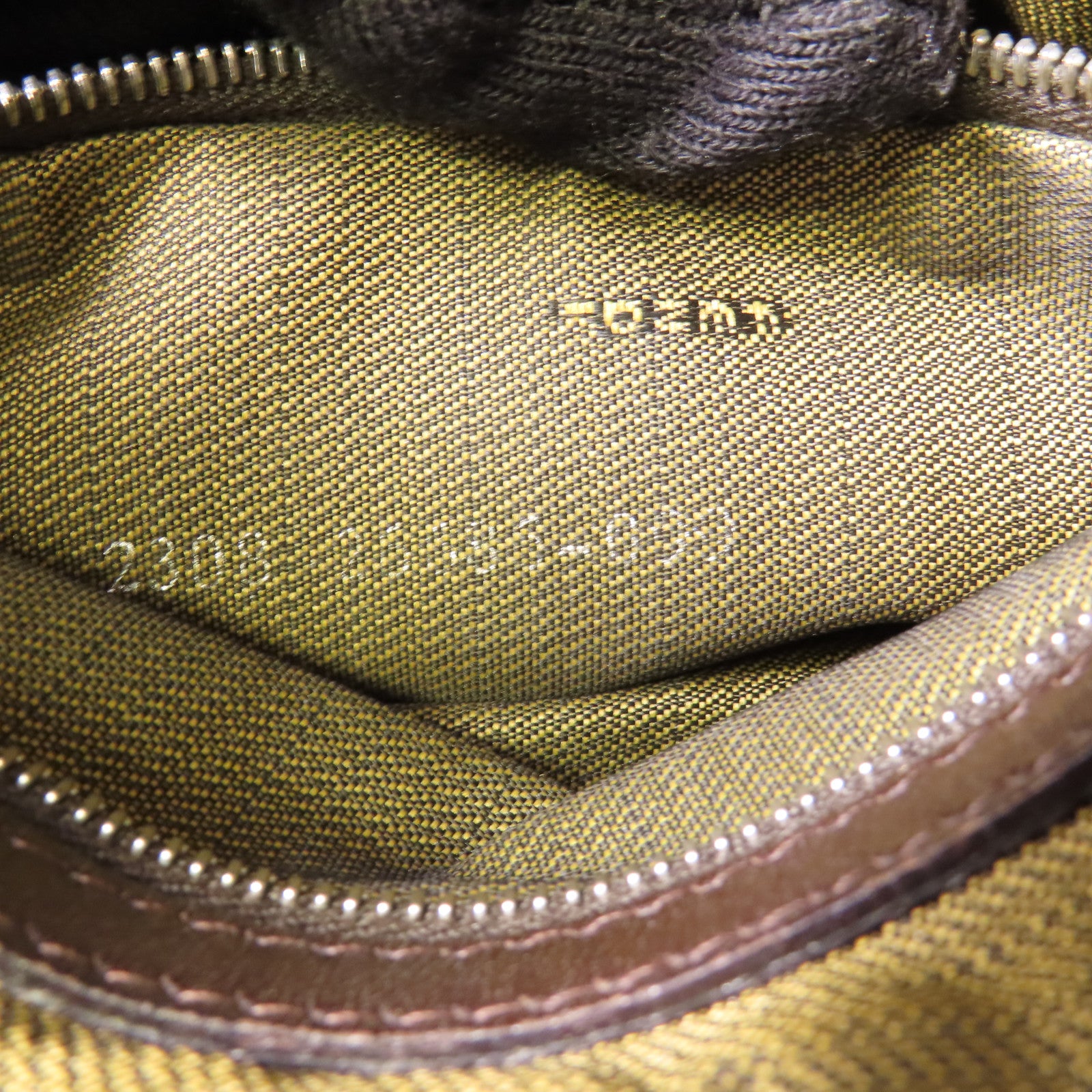 FENDI 帆布Zucca Shoulder Bag銀扣肩背袋