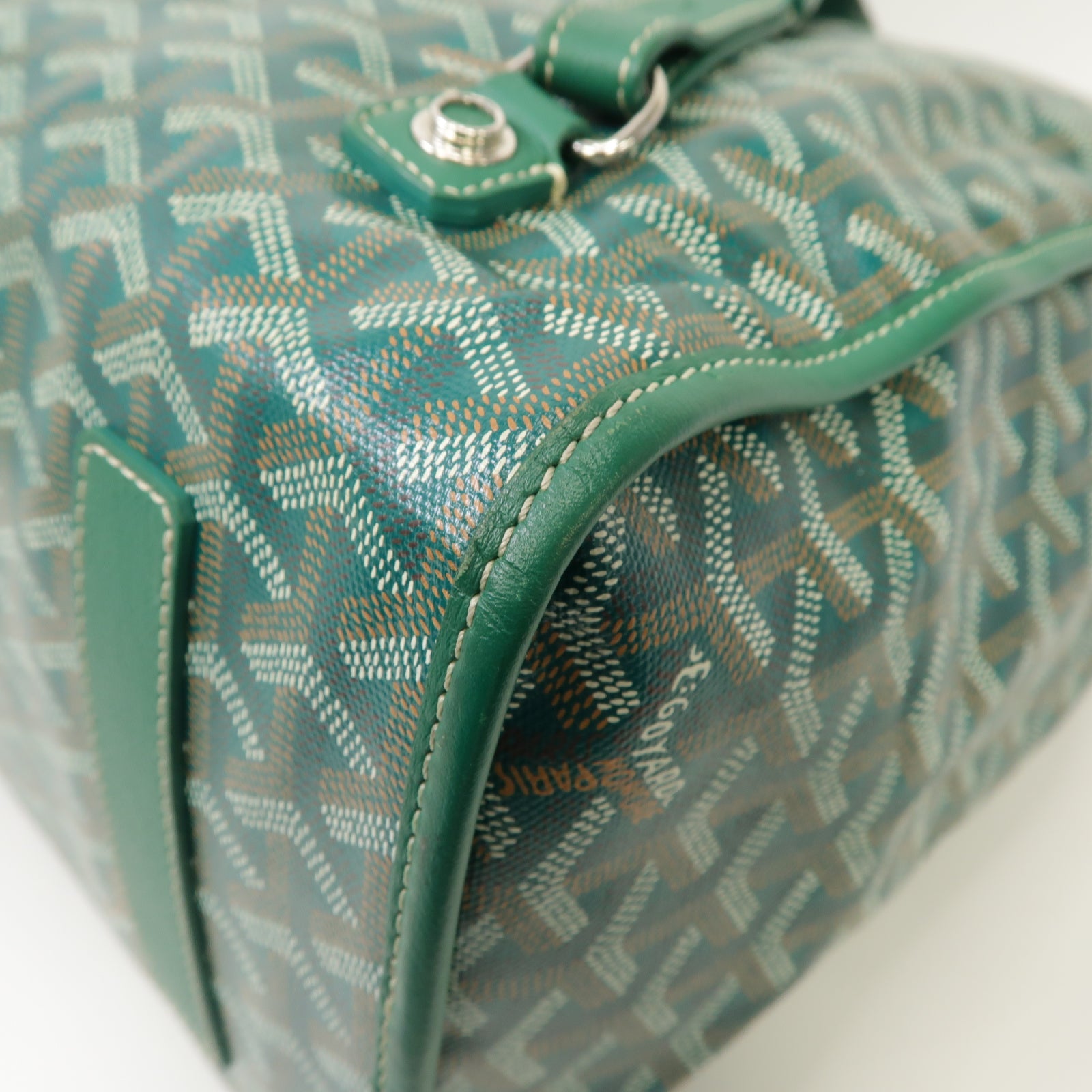 GOYARD 塗層帆布Saint Leger Rucksack銀扣背包綠色