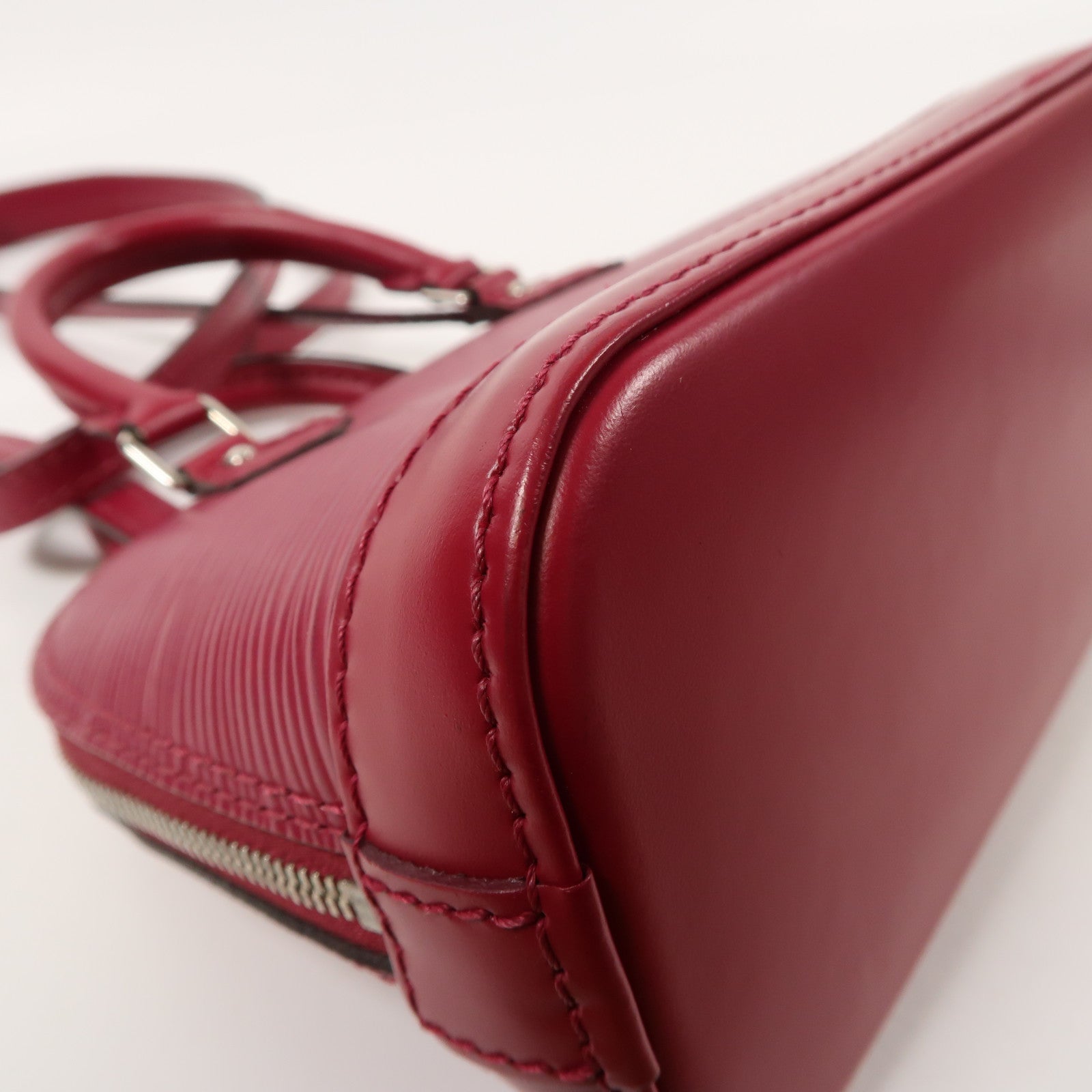 LOUIS VUITTON Epi Alma Nano銀扣手挽肩背兩用袋桃紅色