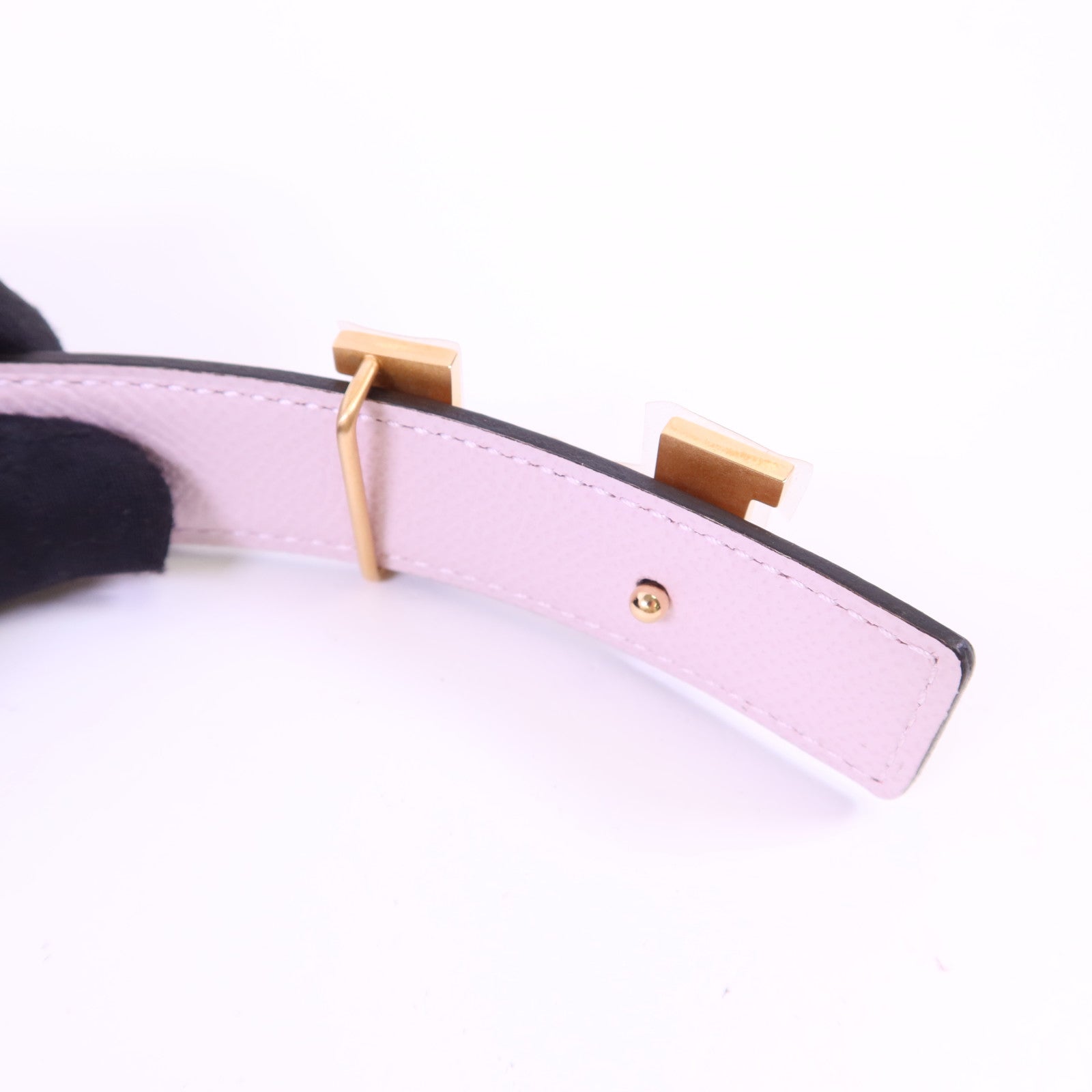 HERMES Swift/Epsom皮革H Belt 75cm皮帶Gold/Mauve Sylvestre