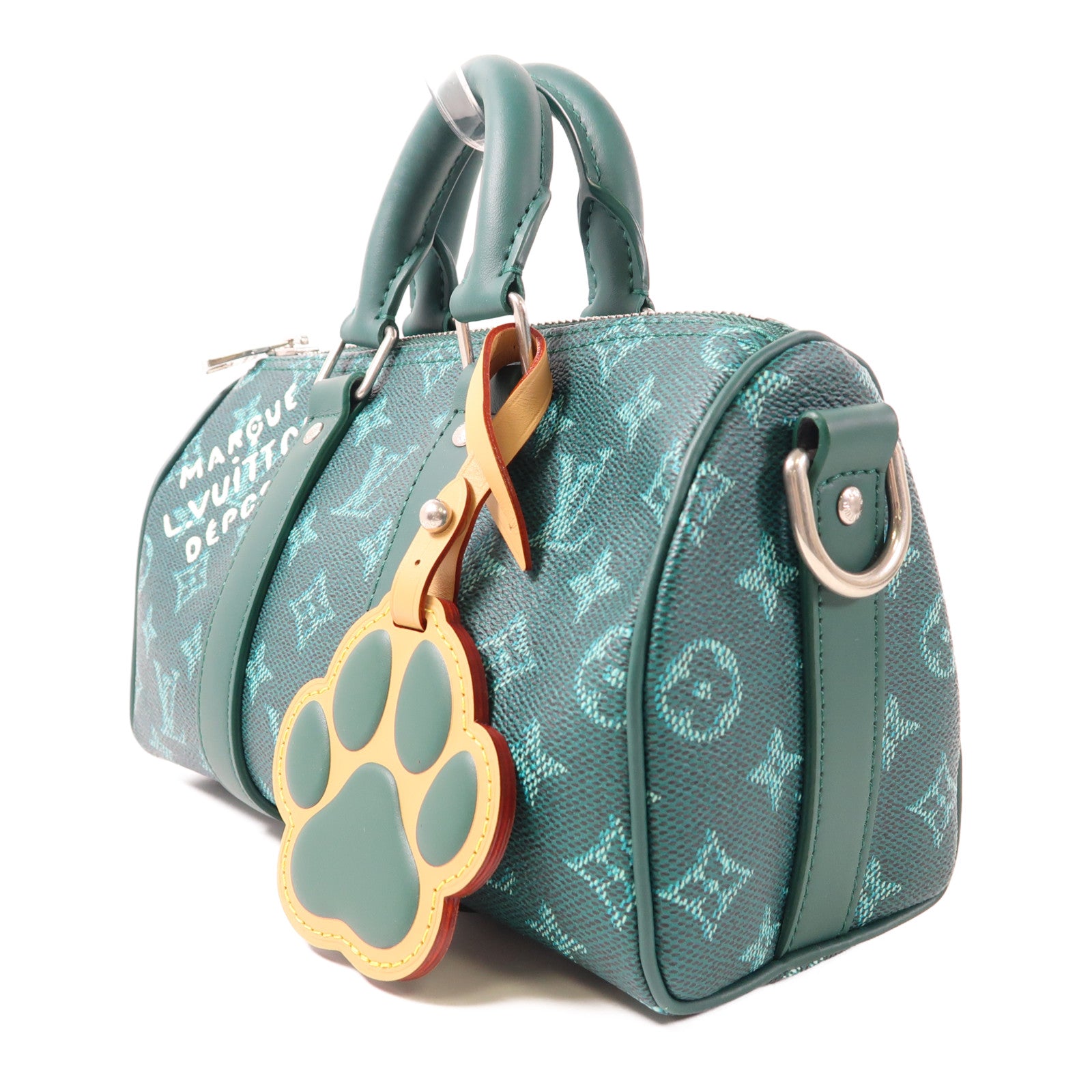 LOUIS VUITTON Monogram Heritage Keepall Bandouliere 25銀扣手挽肩背兩用袋