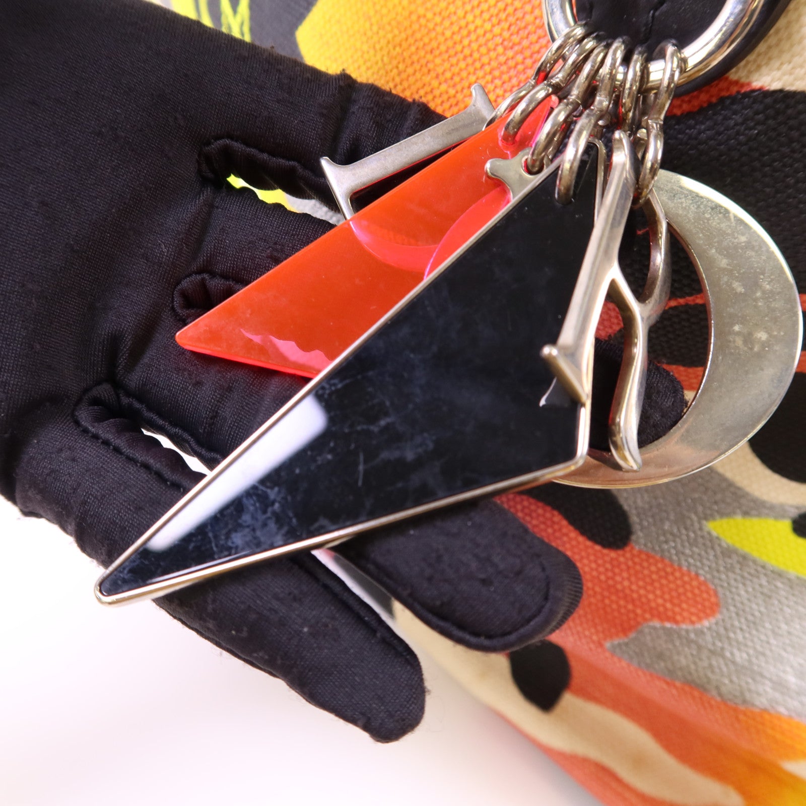 Dior 帆布Dior X Anselm Reyle銀扣肩背袋