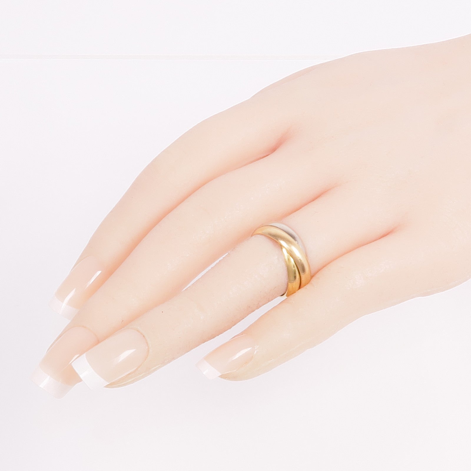 CARTIER 18K黃金/白金/玫瑰金Trinity Ring戒指Cartier#49/US#4.75