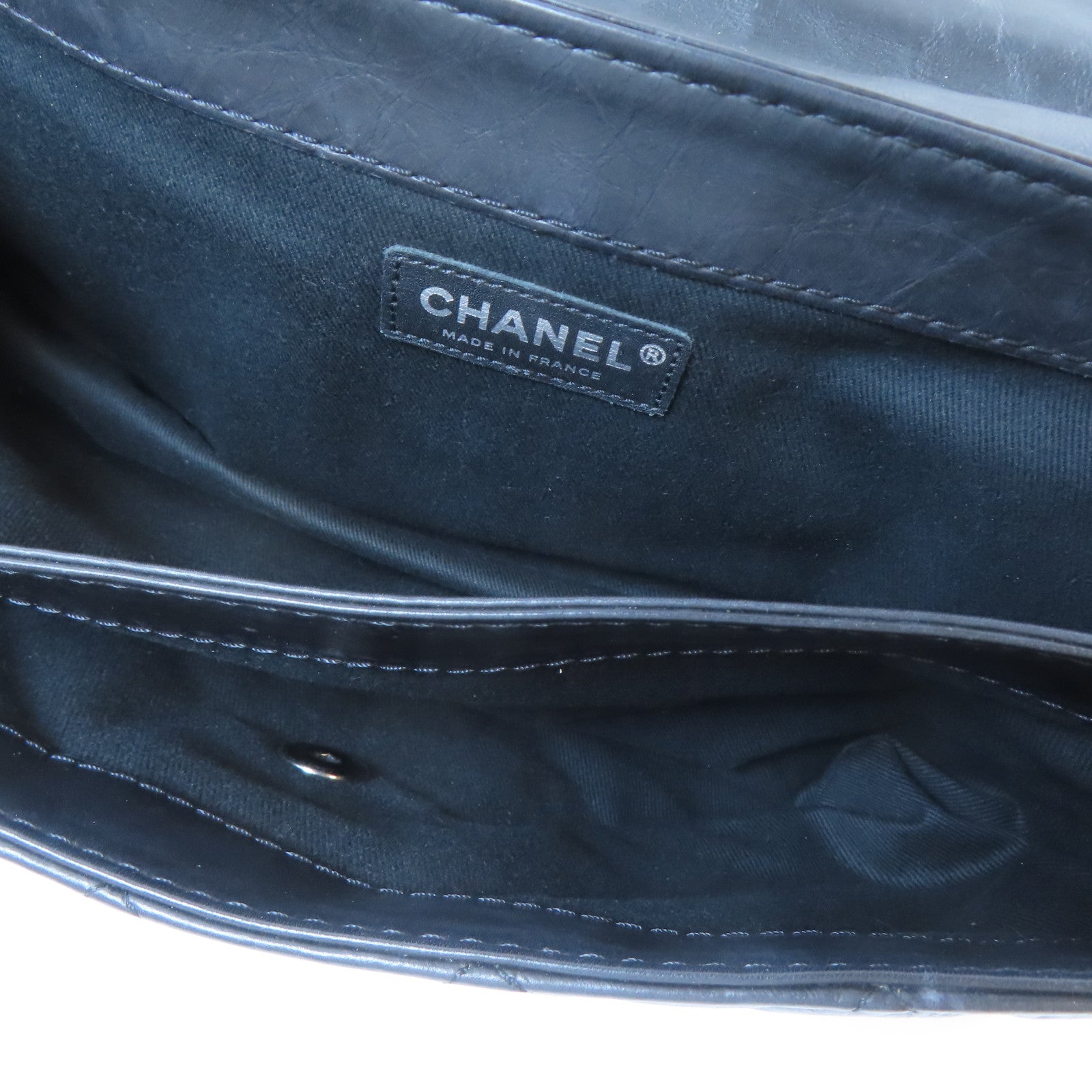 CHANEL 【激減優惠】菱格牛皮皮革Chain Shoulder銀扣鏈帶肩背袋黑色