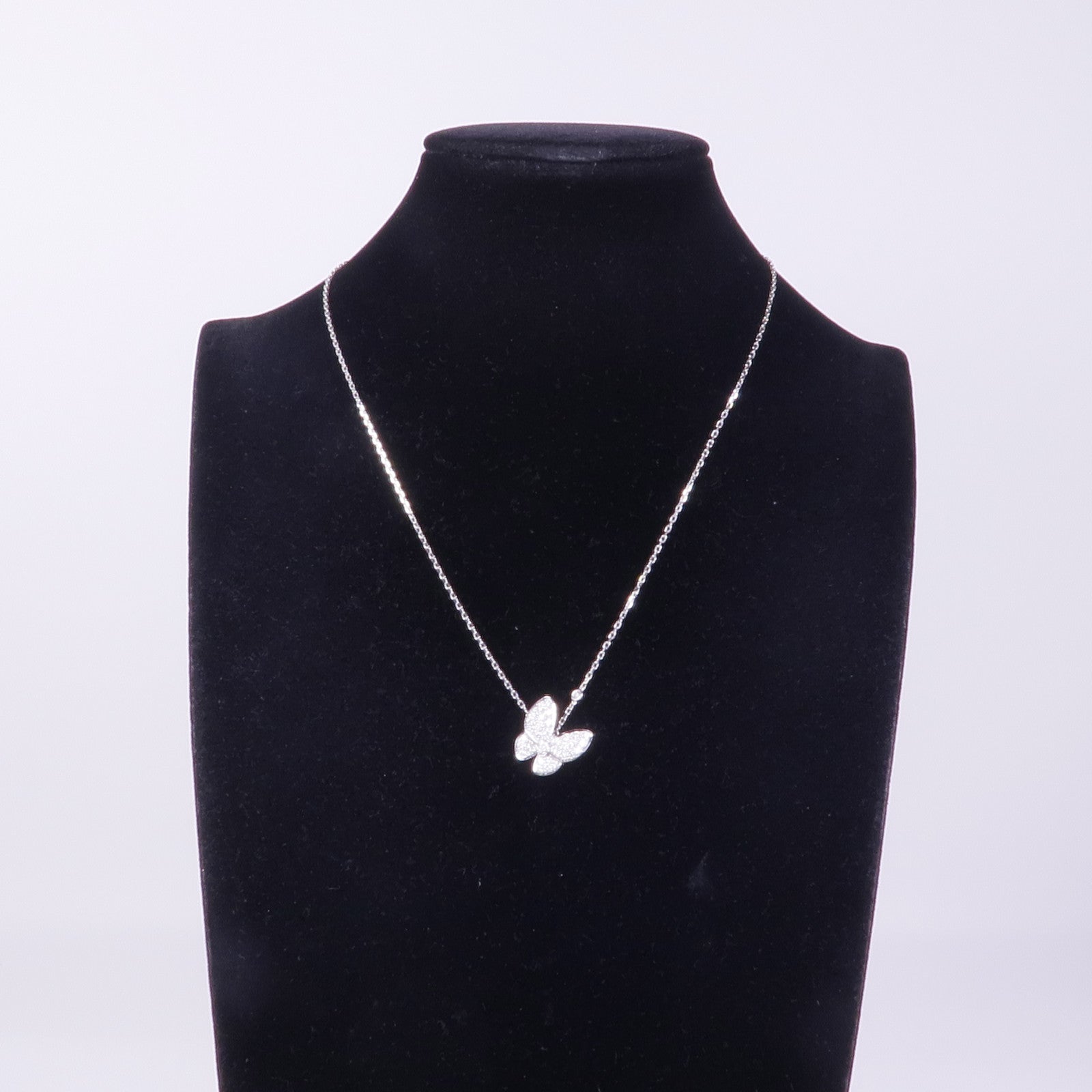 Van Cleef & Arpels 18K白金Two Butterfly Pendant鑽石項鍊