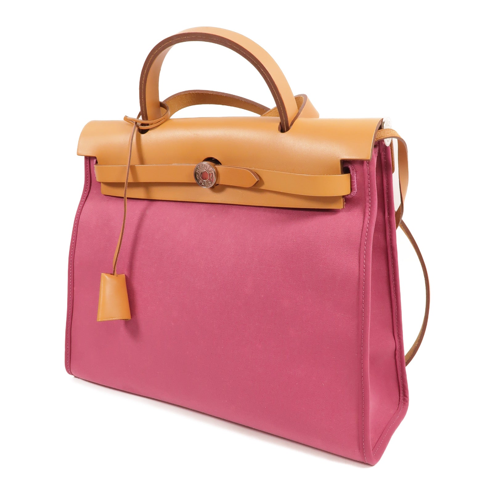 HERMES 帆布Herbag PM手挽肩背兩用袋Fuchsia