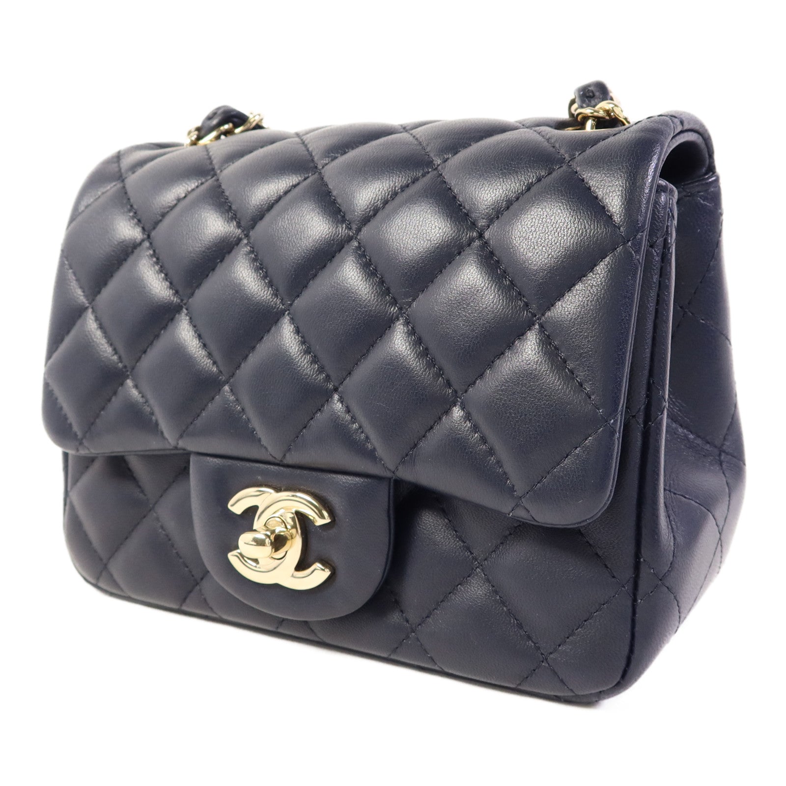 CHANEL 羊皮皮革Mini Classic 17金扣肩背袋