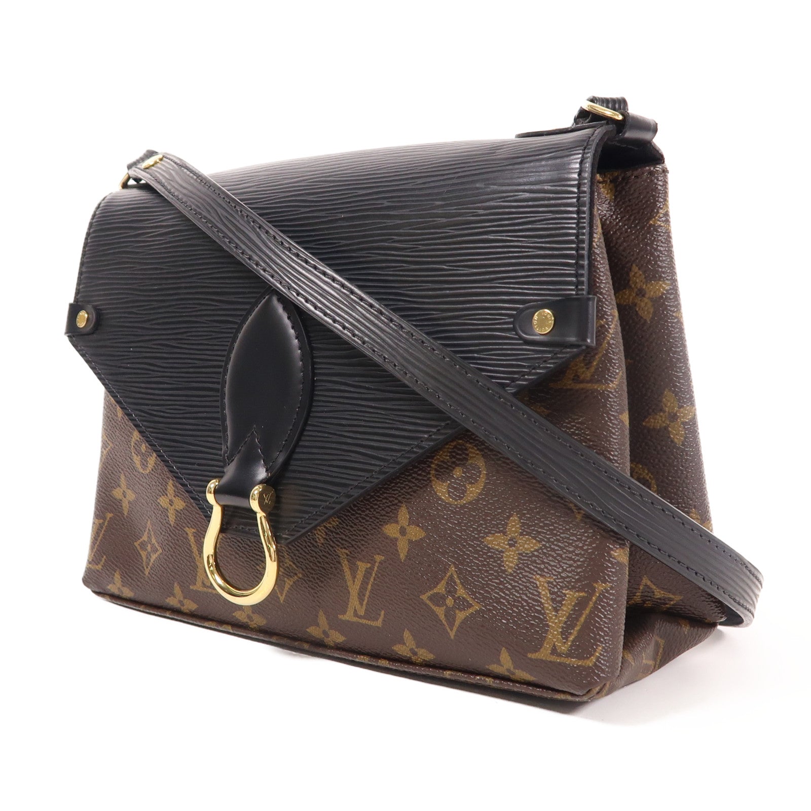 LOUIS VUITTON Monogram/Epi Saint Michel金扣肩背袋