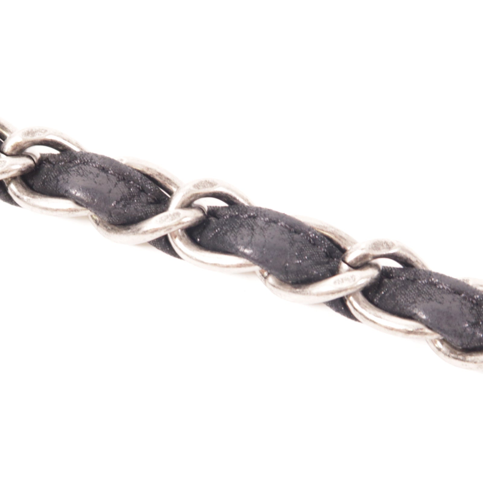 CHANEL 牛皮皮革Chain Shoulder銀扣鏈帶肩背袋