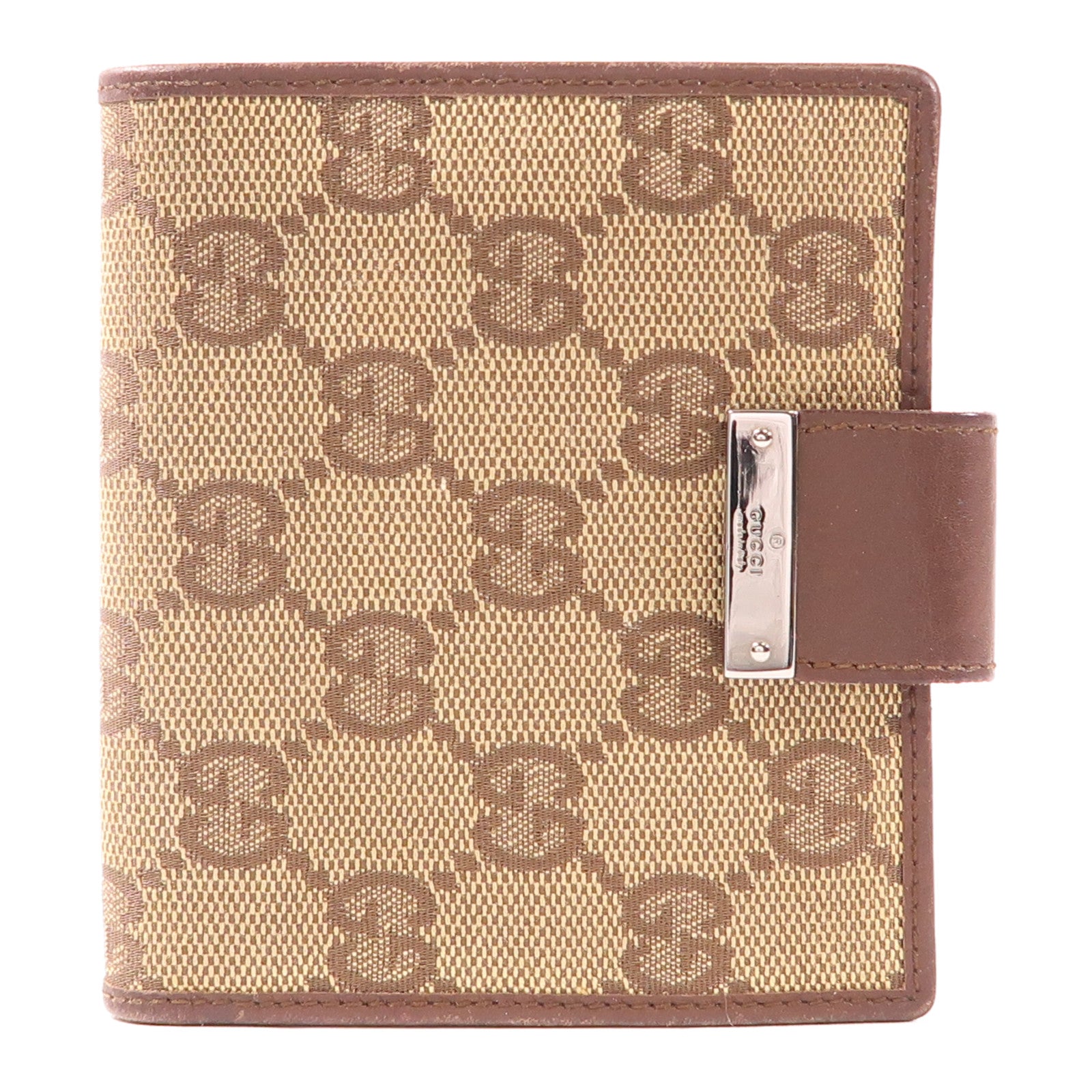 GUCCI 帆布Wallet銀扣錢包