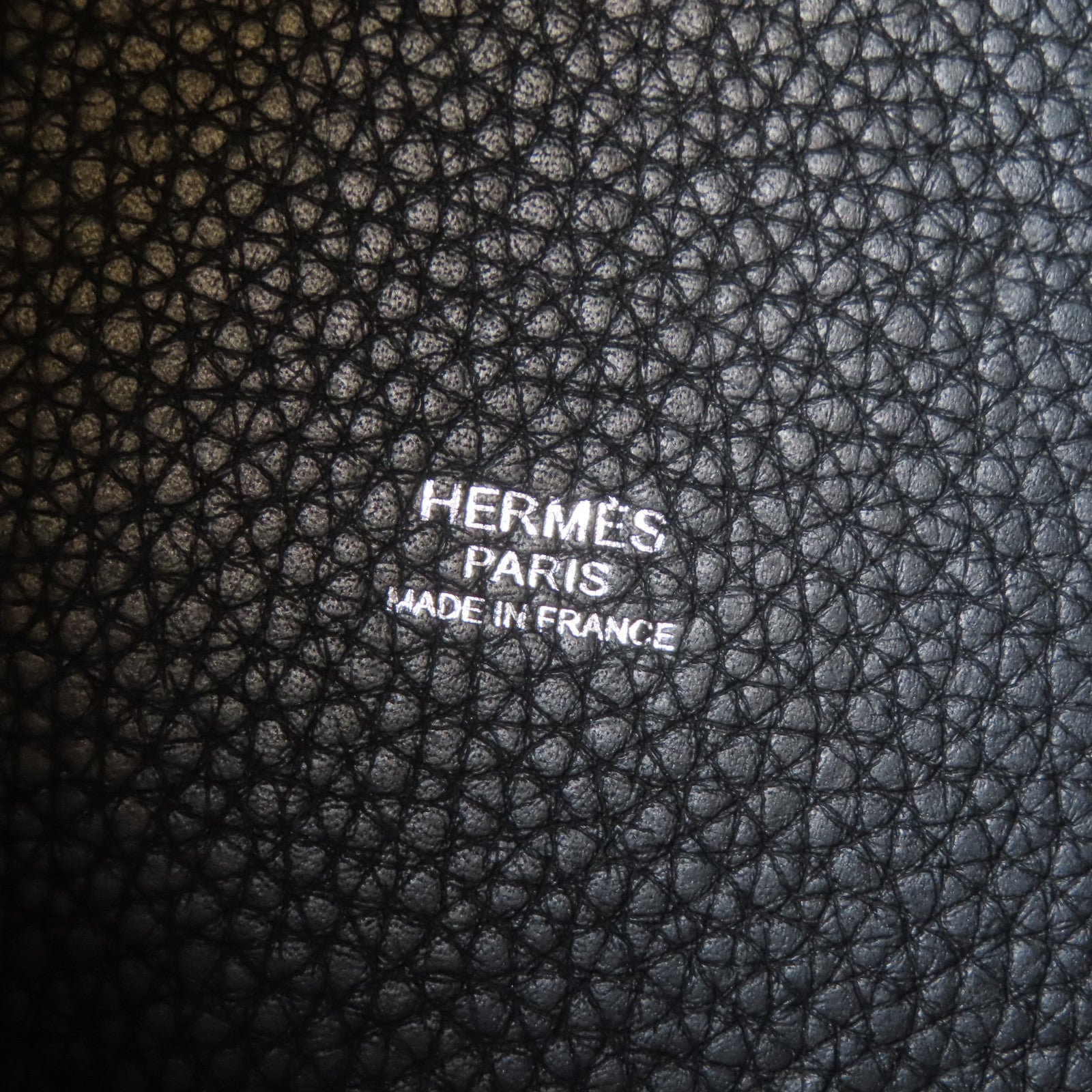 HERMES Clemence皮革Picotin PM銀扣手挽袋黑色