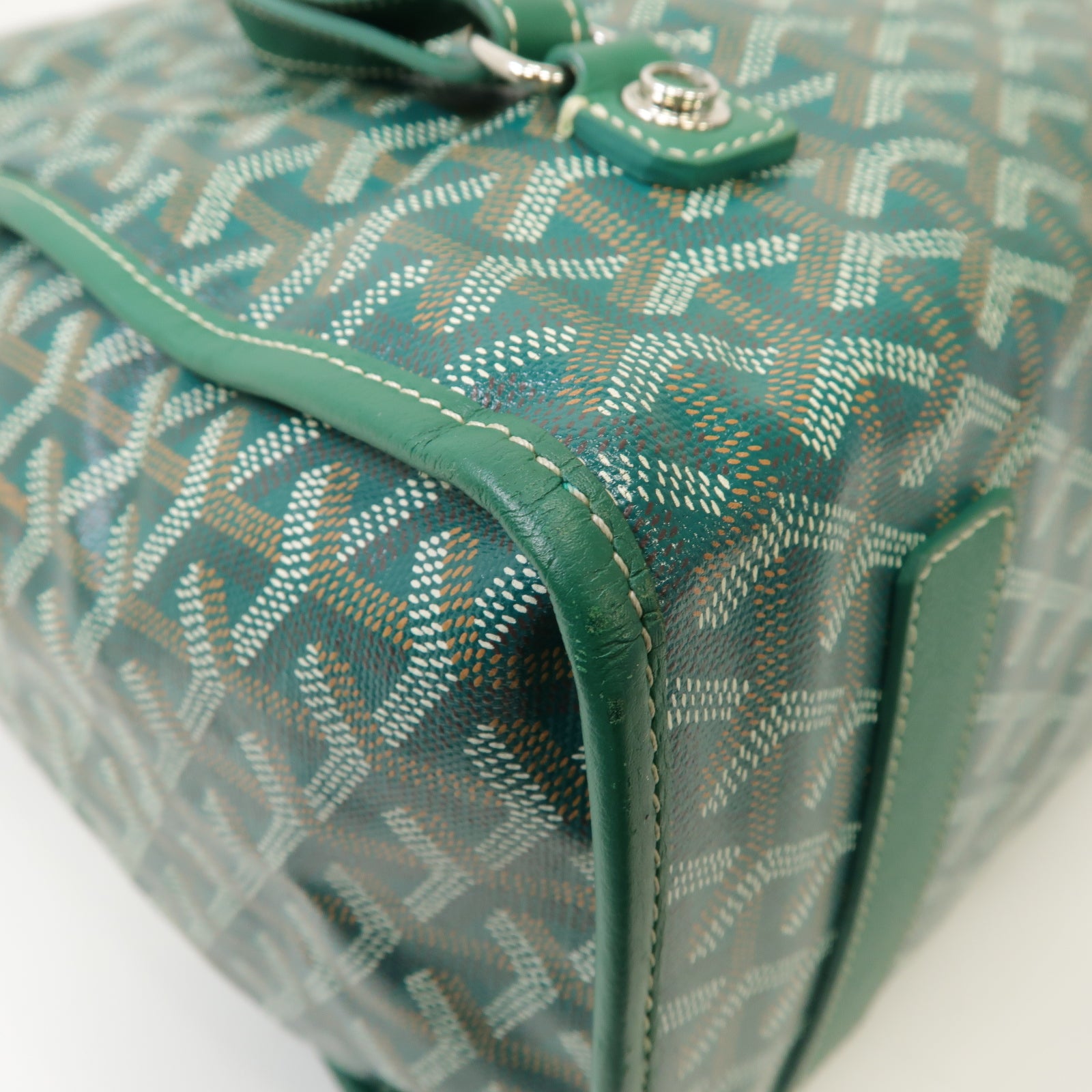 GOYARD 塗層帆布Saint Leger Rucksack銀扣背包綠色