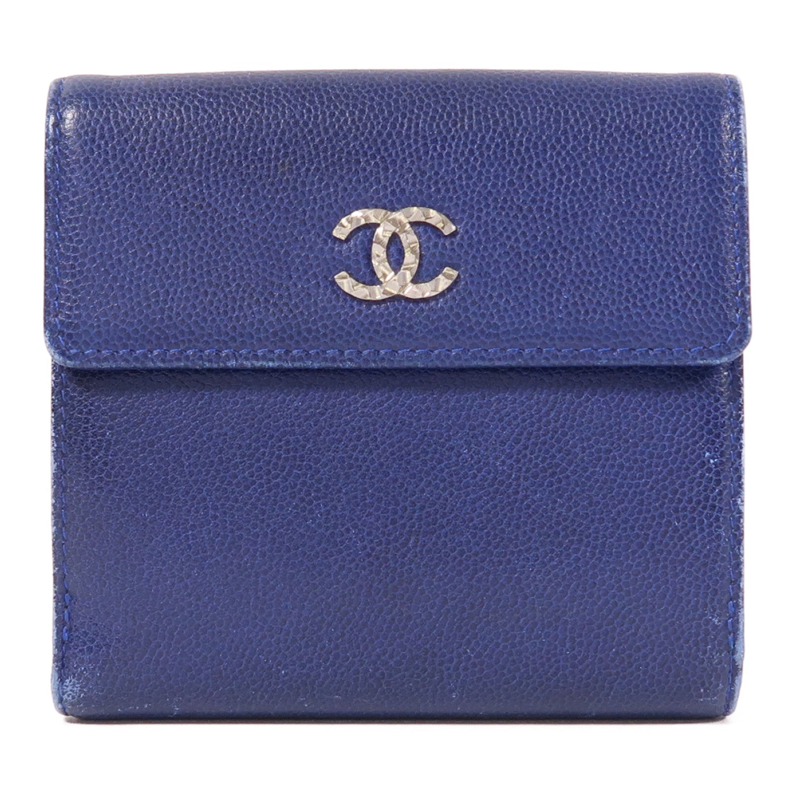 CHANEL 牛皮皮革Wallet銀扣錢包