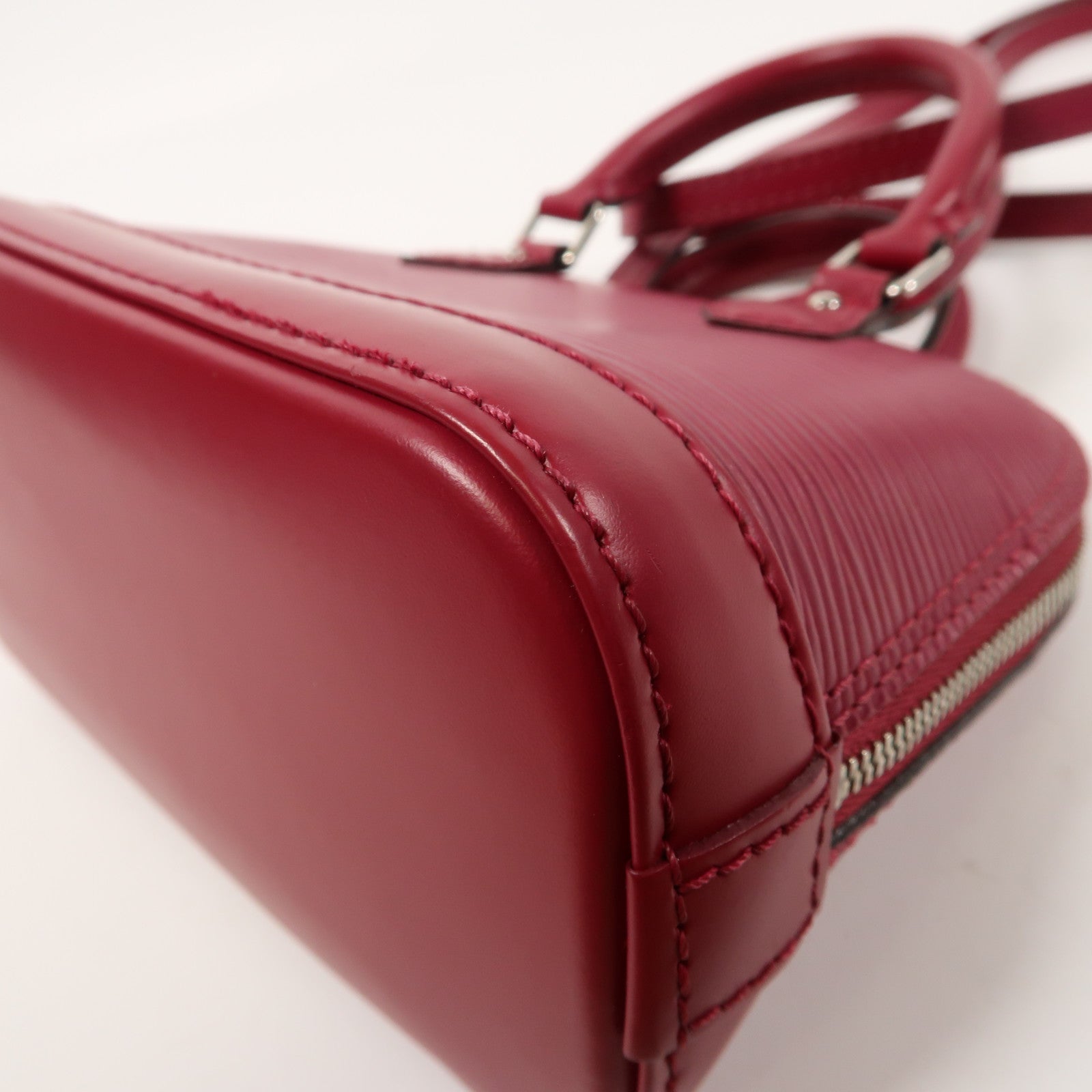LOUIS VUITTON Epi Alma Nano銀扣手挽肩背兩用袋桃紅色