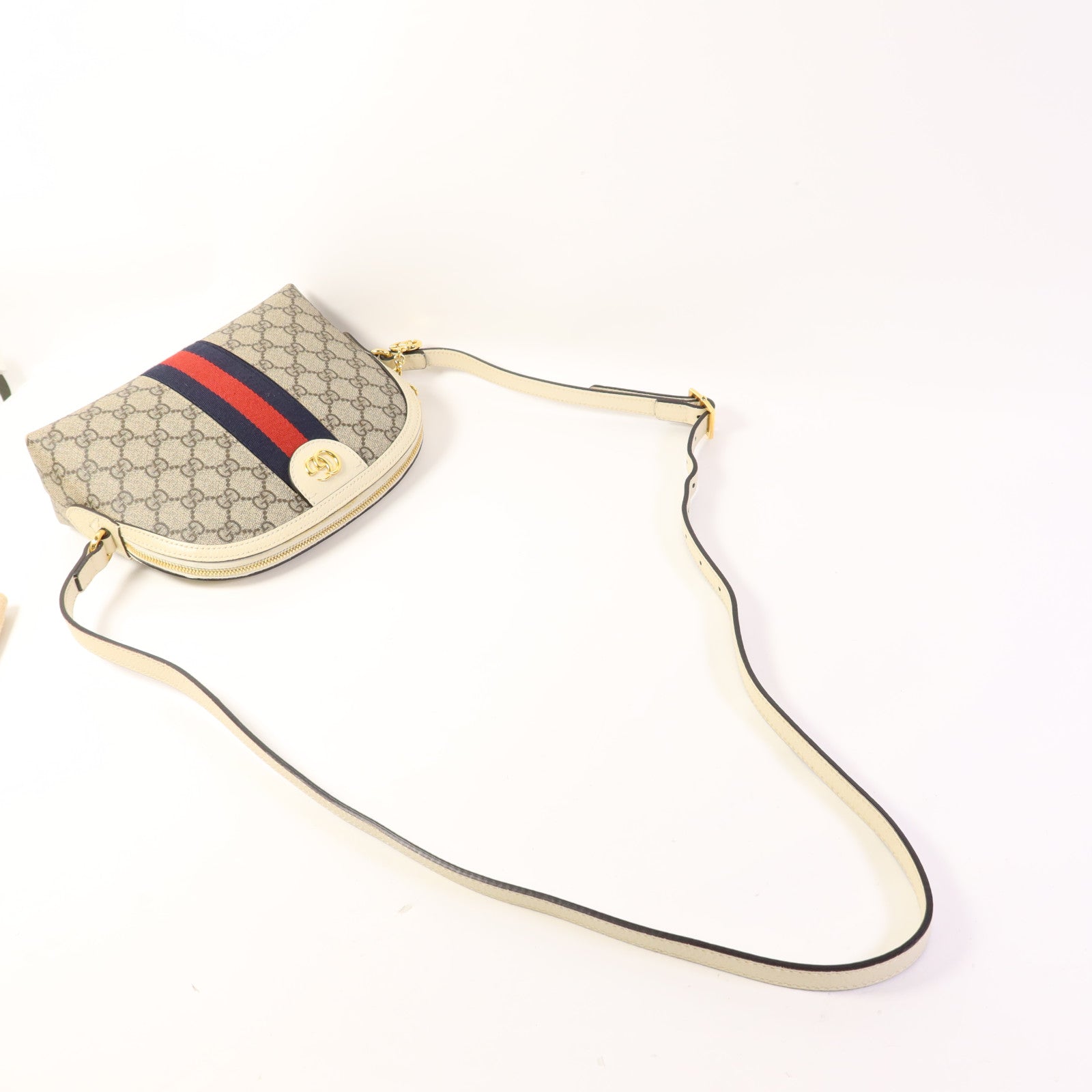 GUCCI 塗層帆布Shoulder Bag金扣肩背袋