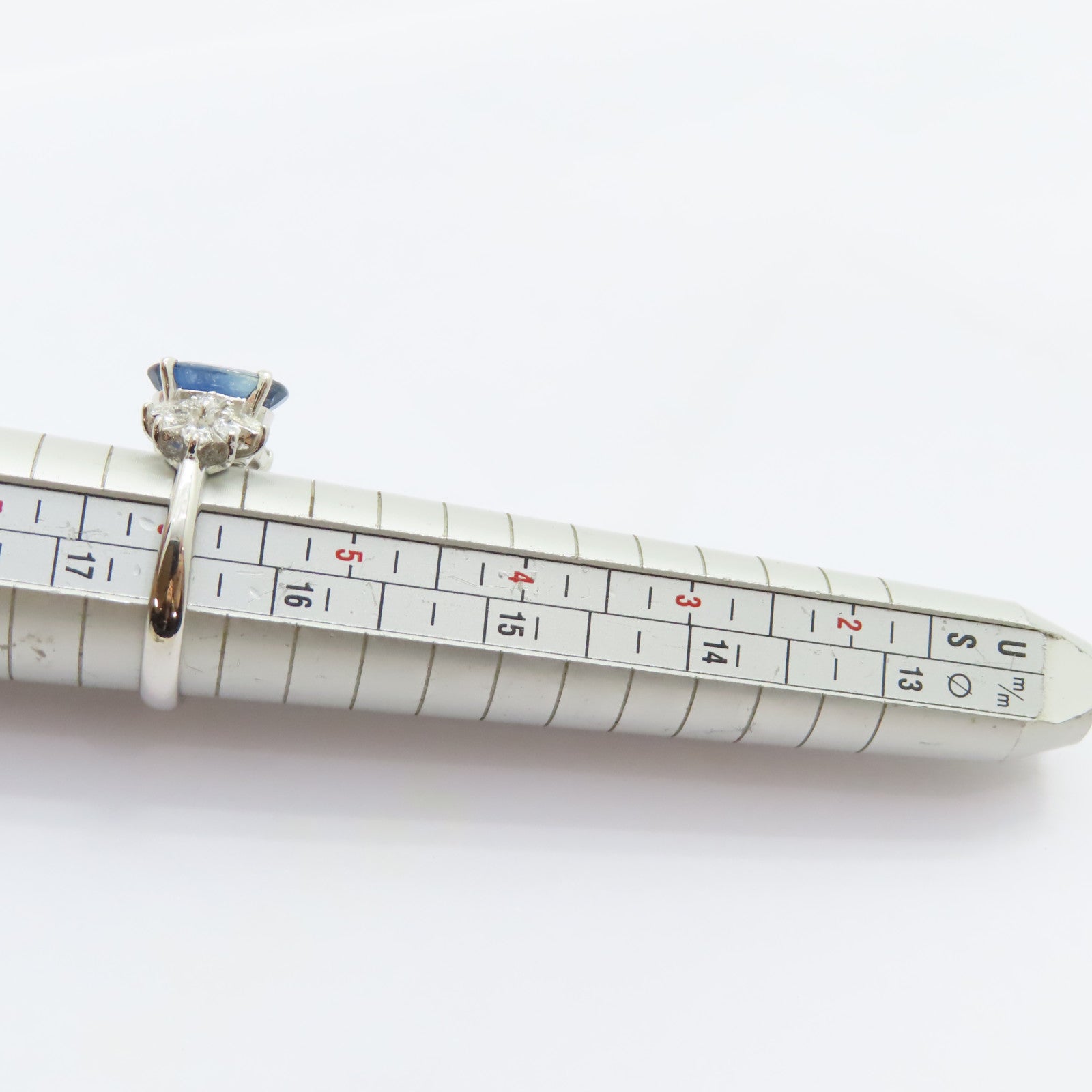 JEWELRY PT900鉑金Sapphire Diamond Ring 2.45ct藍寶石/0.60ct鑽石戒指US#6