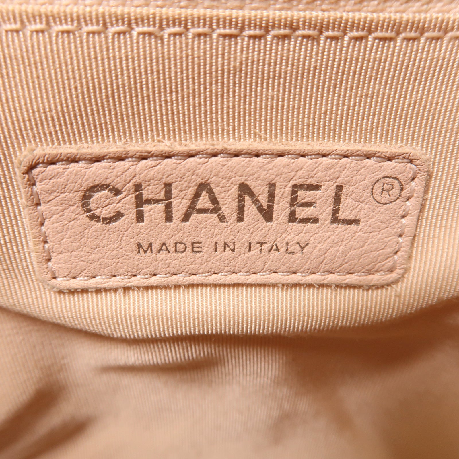 CHANEL 帆布Backpack銀扣背包粉紅色/米色/綠色