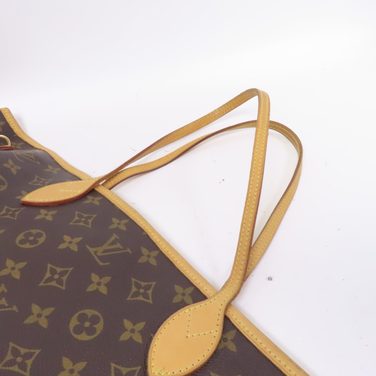 LOUIS VUITTON Monogram Neverfull GM金扣手挽袋啡色