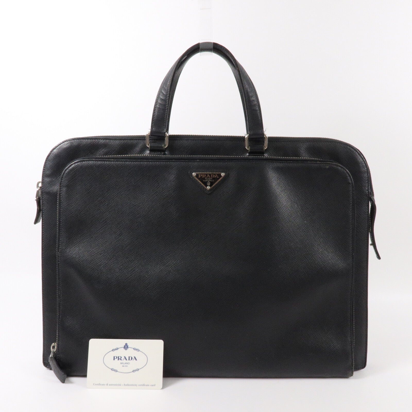 PRADA Saffiano Travel Zip Pocket Briefcase手挽袋