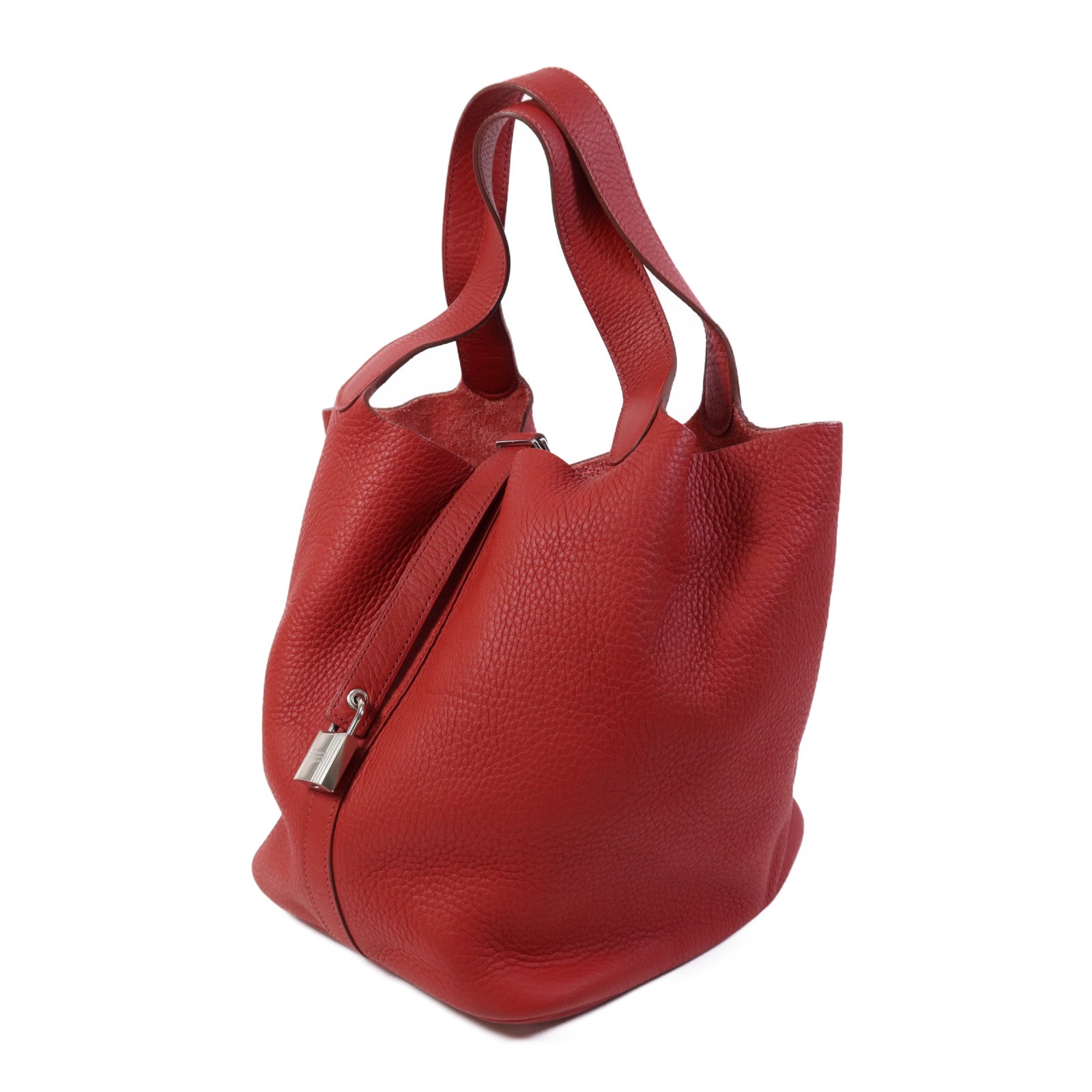 HERMES Clemence皮革Picotin GM銀扣手挽袋