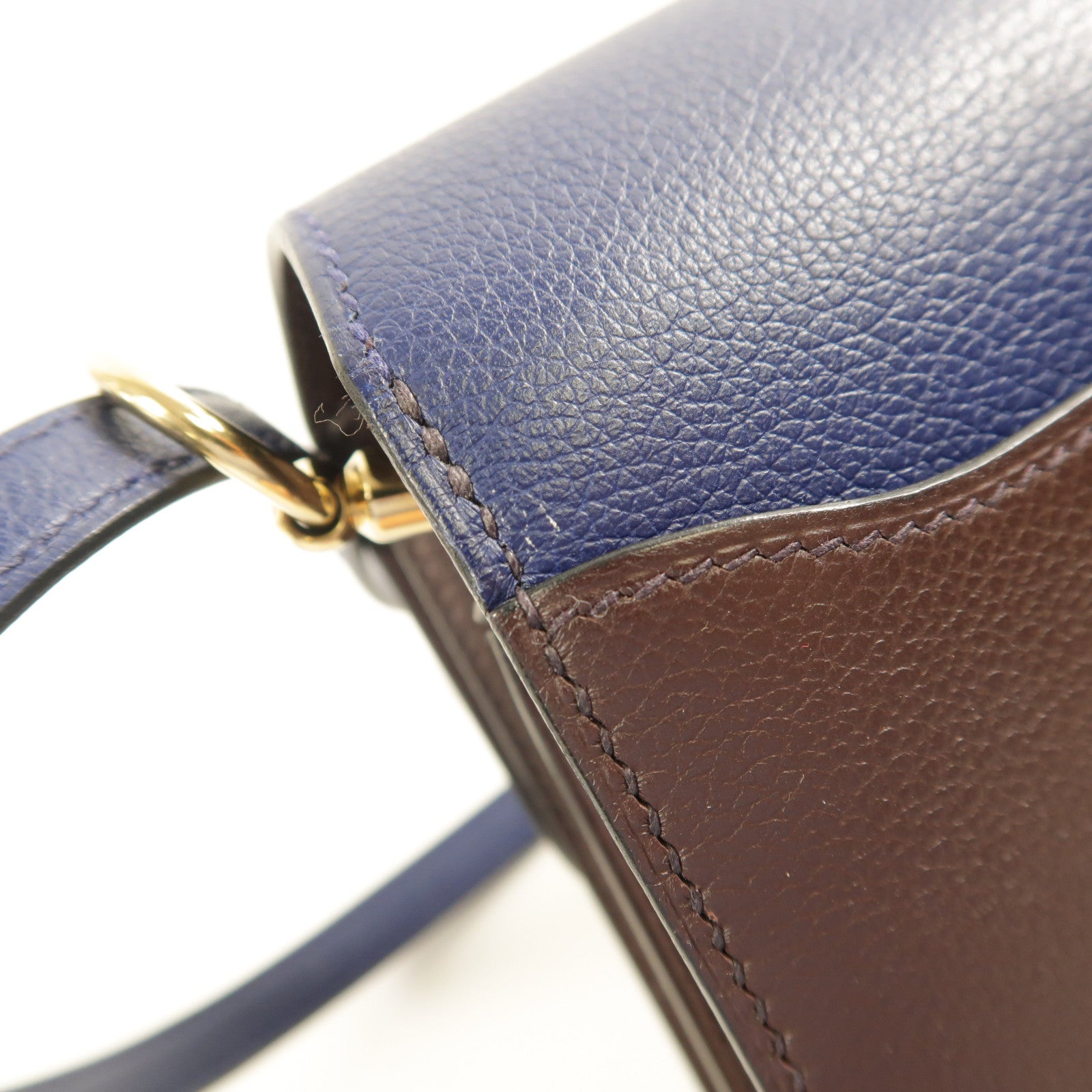 HERMES 【激減優惠】Evercolor皮革Mini Roulis金扣肩背袋Bleu Saphir