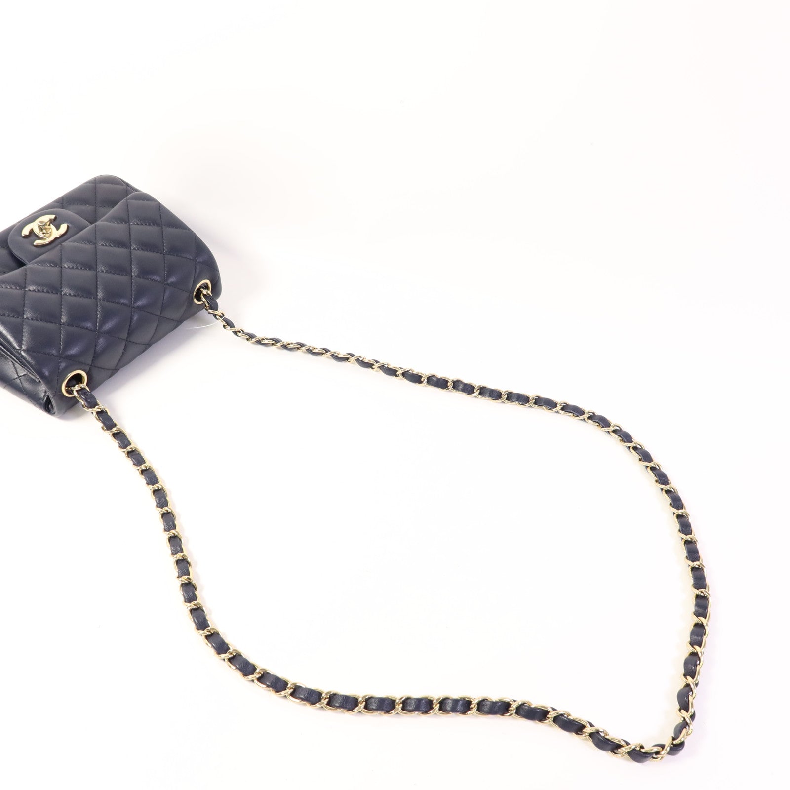 CHANEL 羊皮皮革Mini Classic 17金扣肩背袋