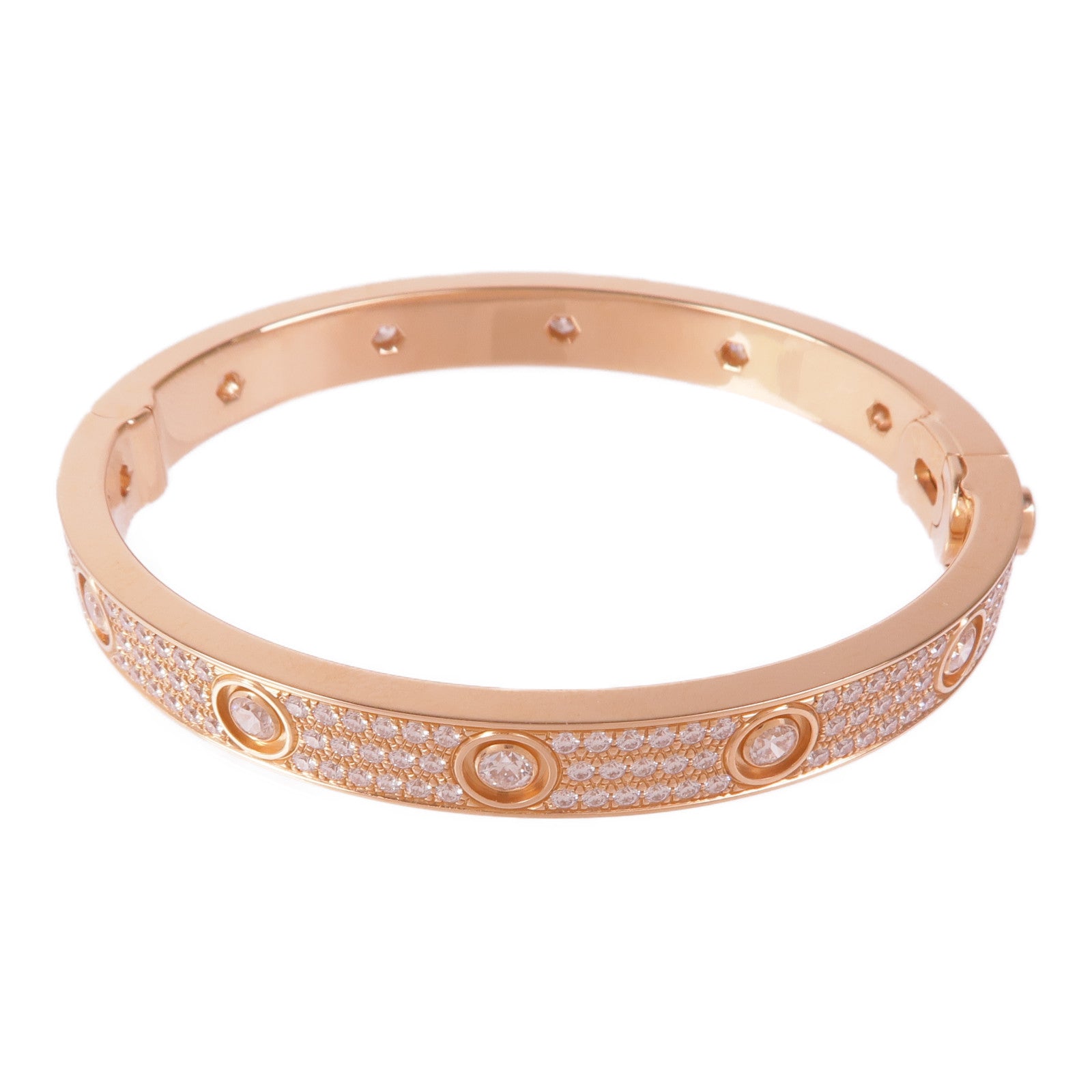 CARTIER 18K玫瑰金Love Bracelet鑽石手鐲Cartier#16