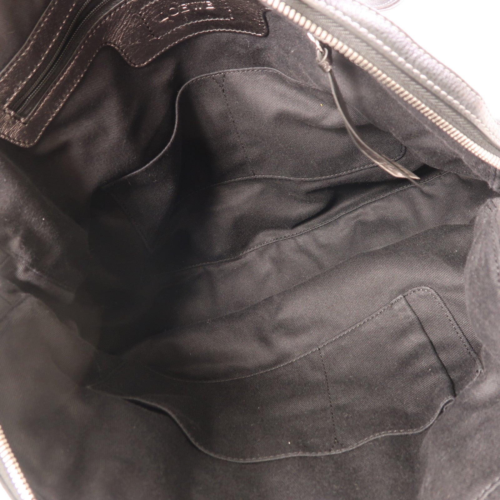 LOEWE 尼龍/牛皮皮革Shoulder Bag銀扣肩背袋