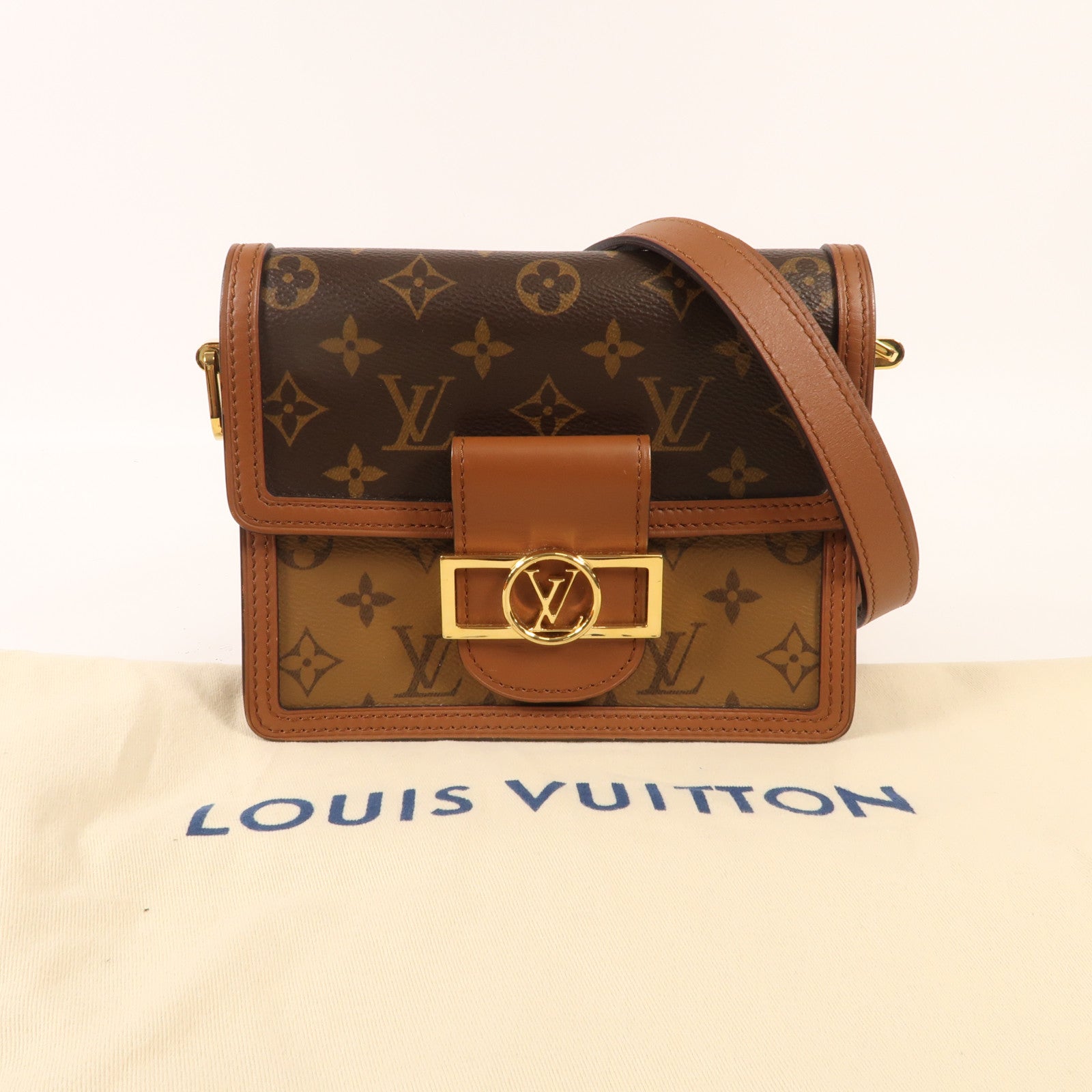 LOUIS VUITTON Monogram Reverse Mini Dauphine肩背袋