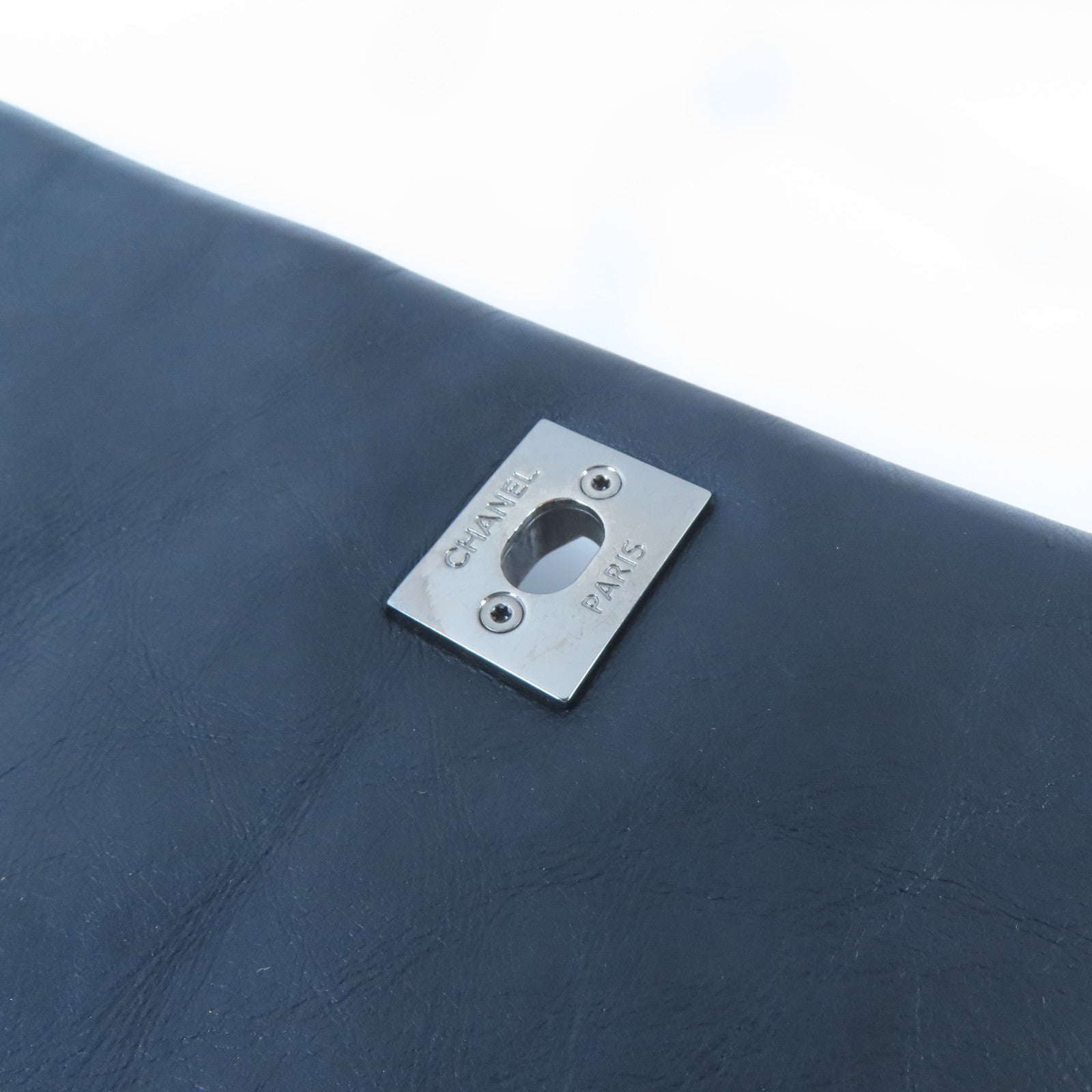 CHANEL 【激減優惠】菱格牛皮皮革Chain Shoulder銀扣鏈帶肩背袋黑色