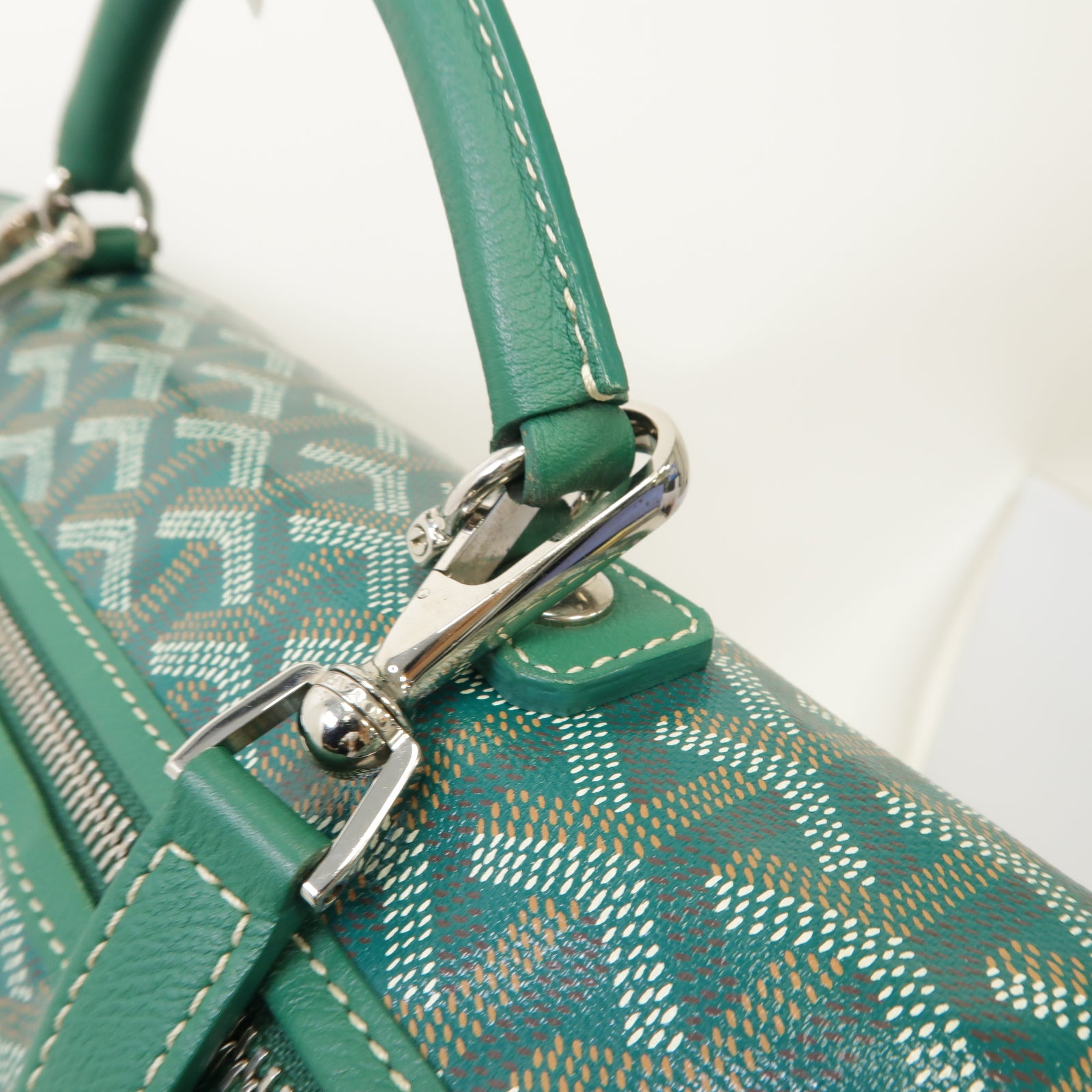 GOYARD 塗層帆布Saint Leger Rucksack銀扣背包綠色
