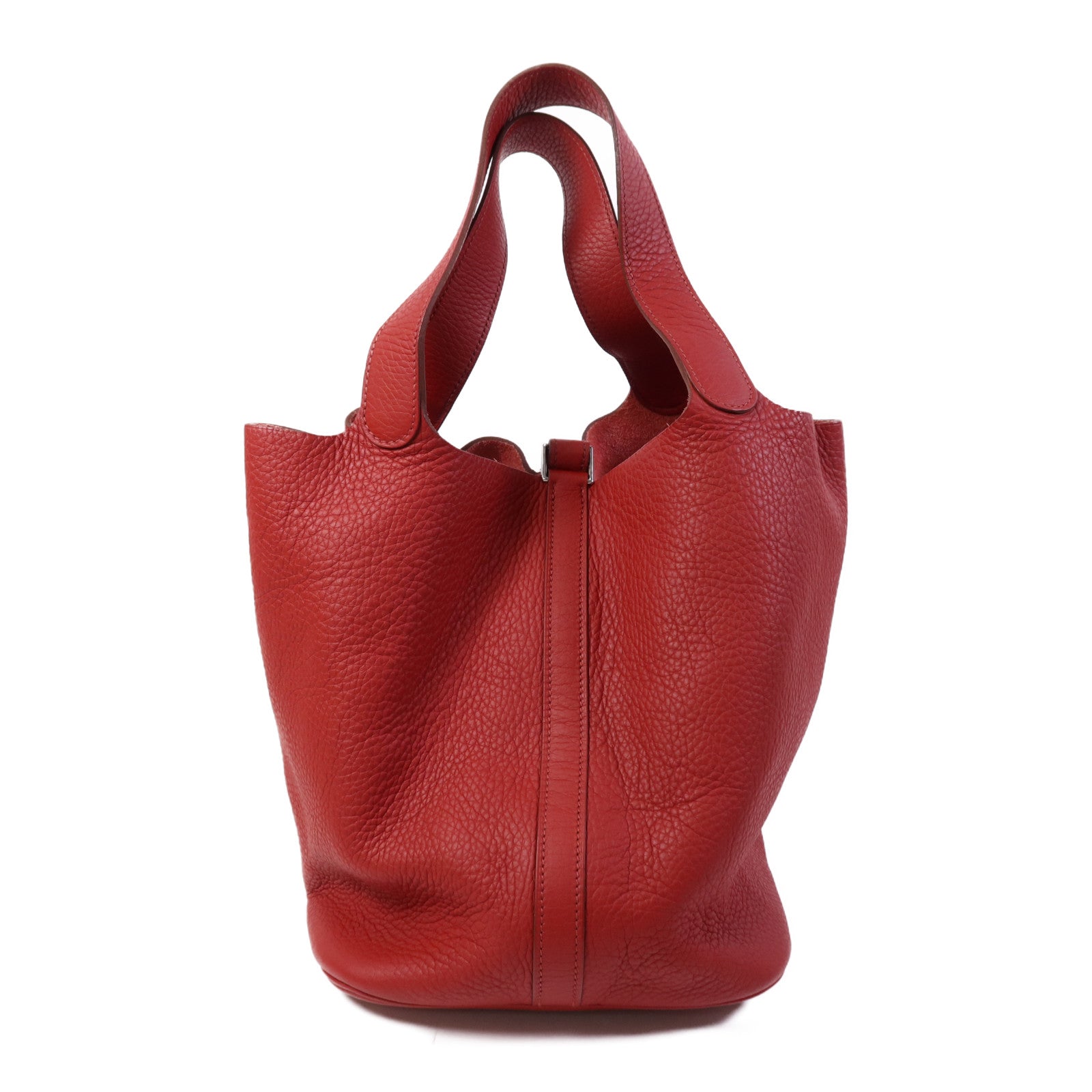 HERMES Clemence皮革Picotin GM銀扣手挽袋