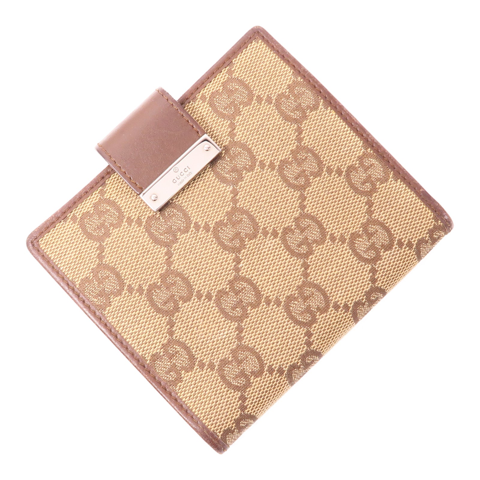 GUCCI 帆布Wallet銀扣錢包