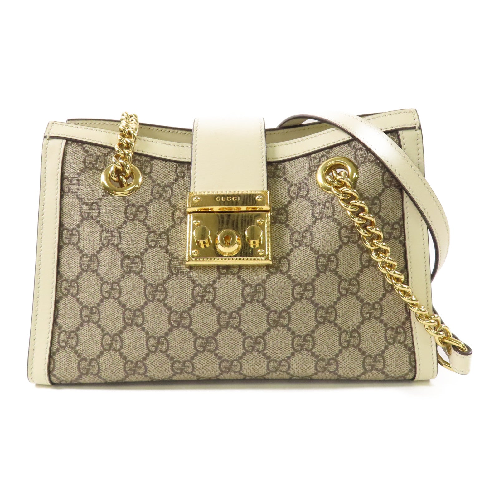 GUCCI 塗層帆布Padlock金扣肩背袋