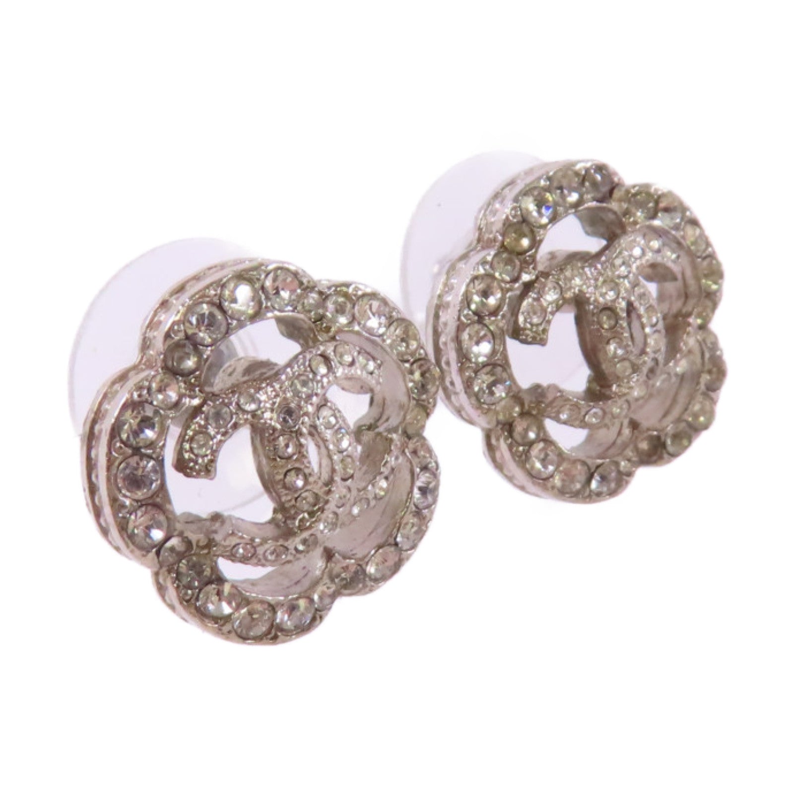 CHANEL 金屬CC Earrings耳環銀色