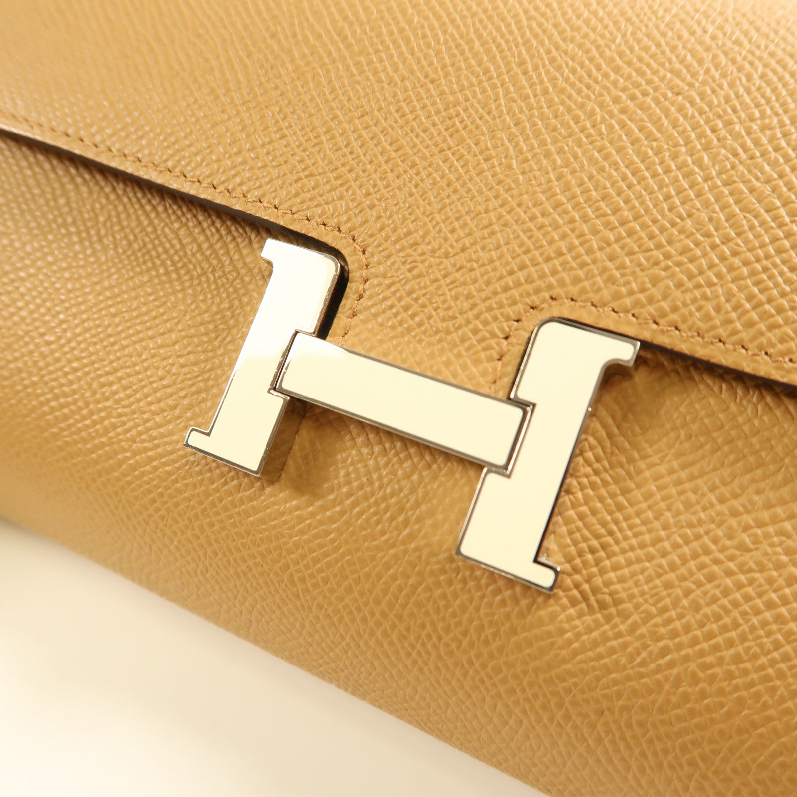 HERMES Epsom皮革Constance To Go銀扣肩背袋Chai