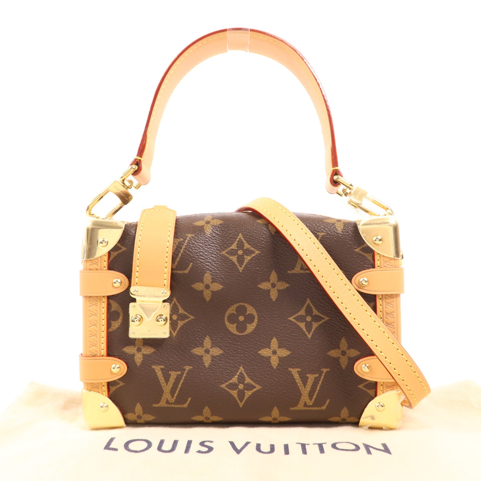 LOUIS VUITTON Monogram Side Trunk PM金扣手挽肩背兩用袋
