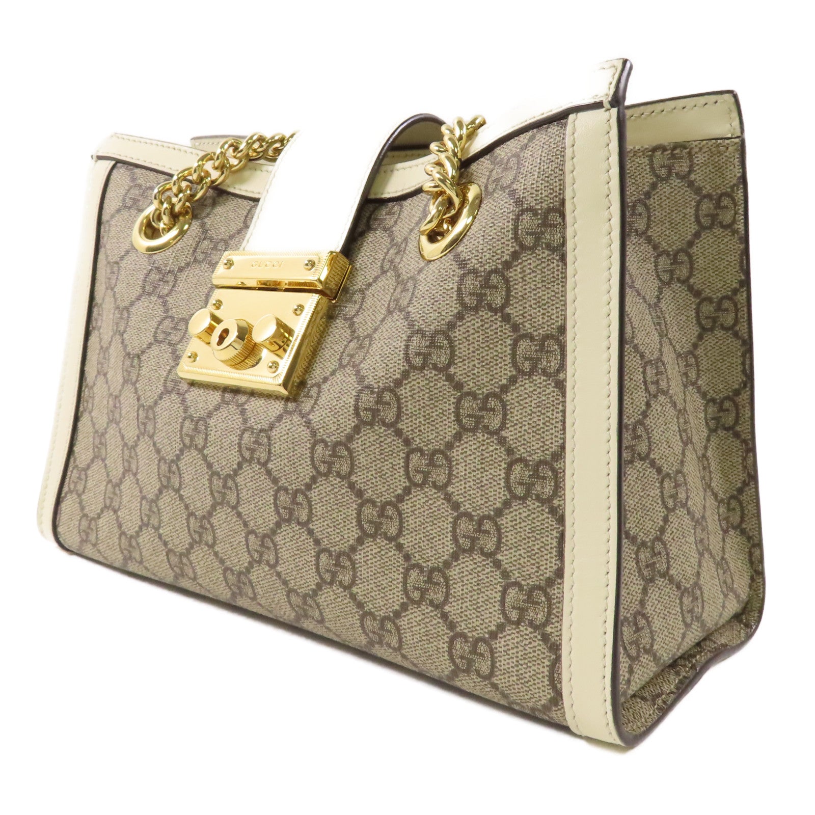 GUCCI 塗層帆布Padlock金扣肩背袋
