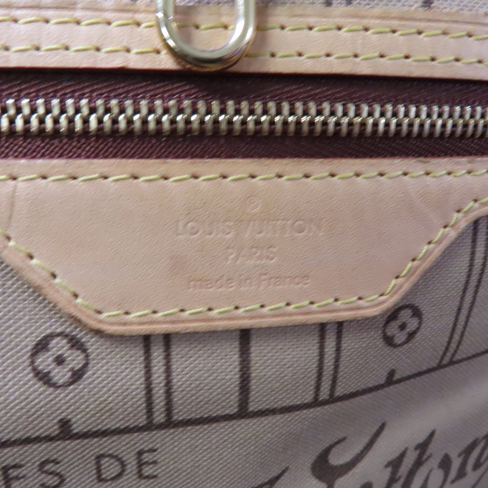 LOUIS VUITTON Monogram Neverfull GM金扣手挽袋啡色
