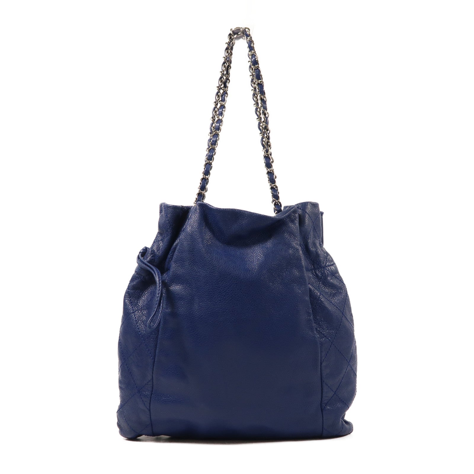 CHANEL 牛皮皮革Chain Shoulder銀扣鏈帶肩背袋