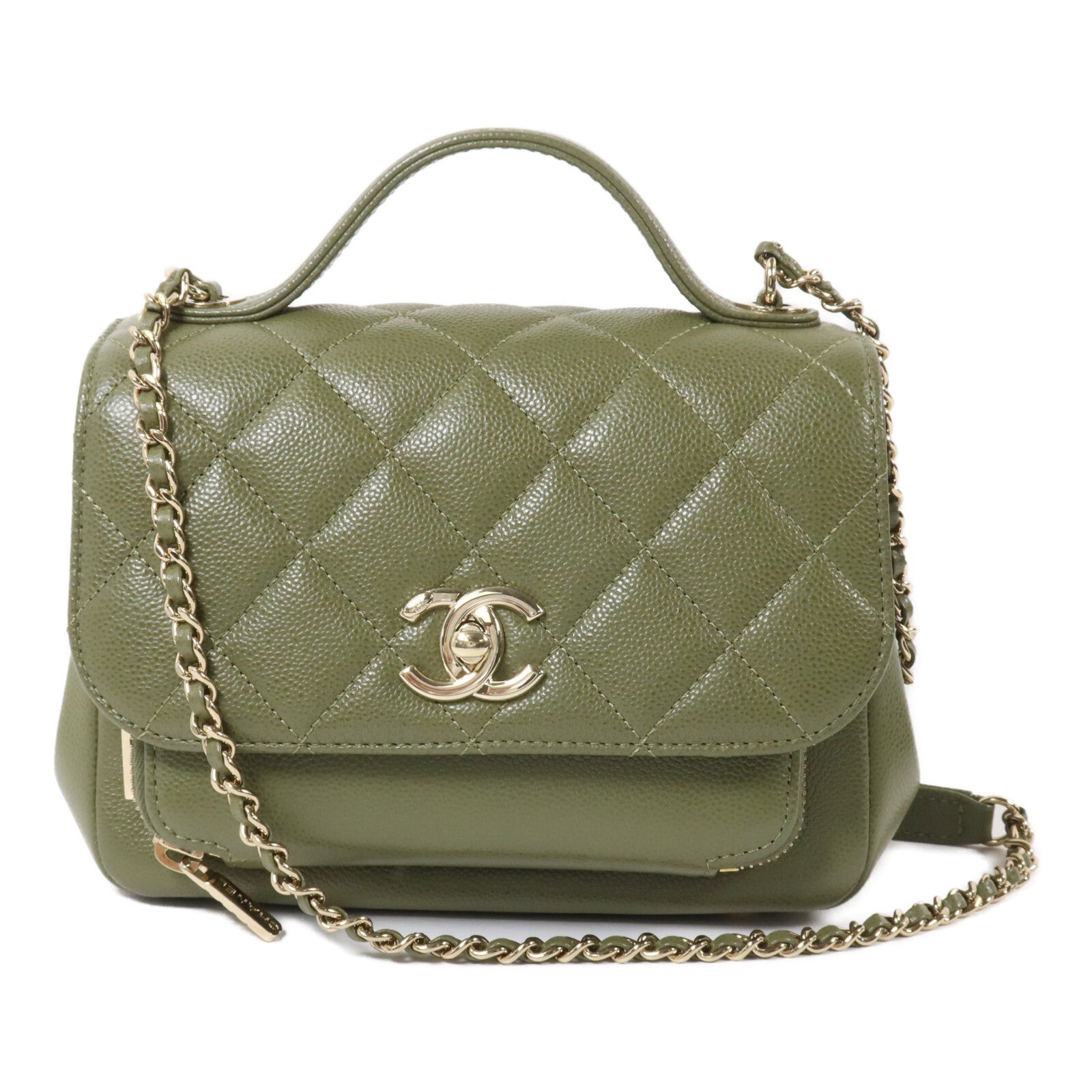 CHANEL 牛皮皮革Business Affinity Small鏈帶手挽肩背兩用袋