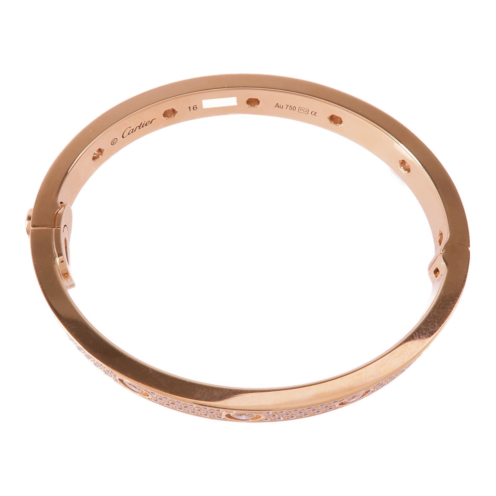 CARTIER 18K玫瑰金Love Bracelet鑽石手鐲Cartier#16