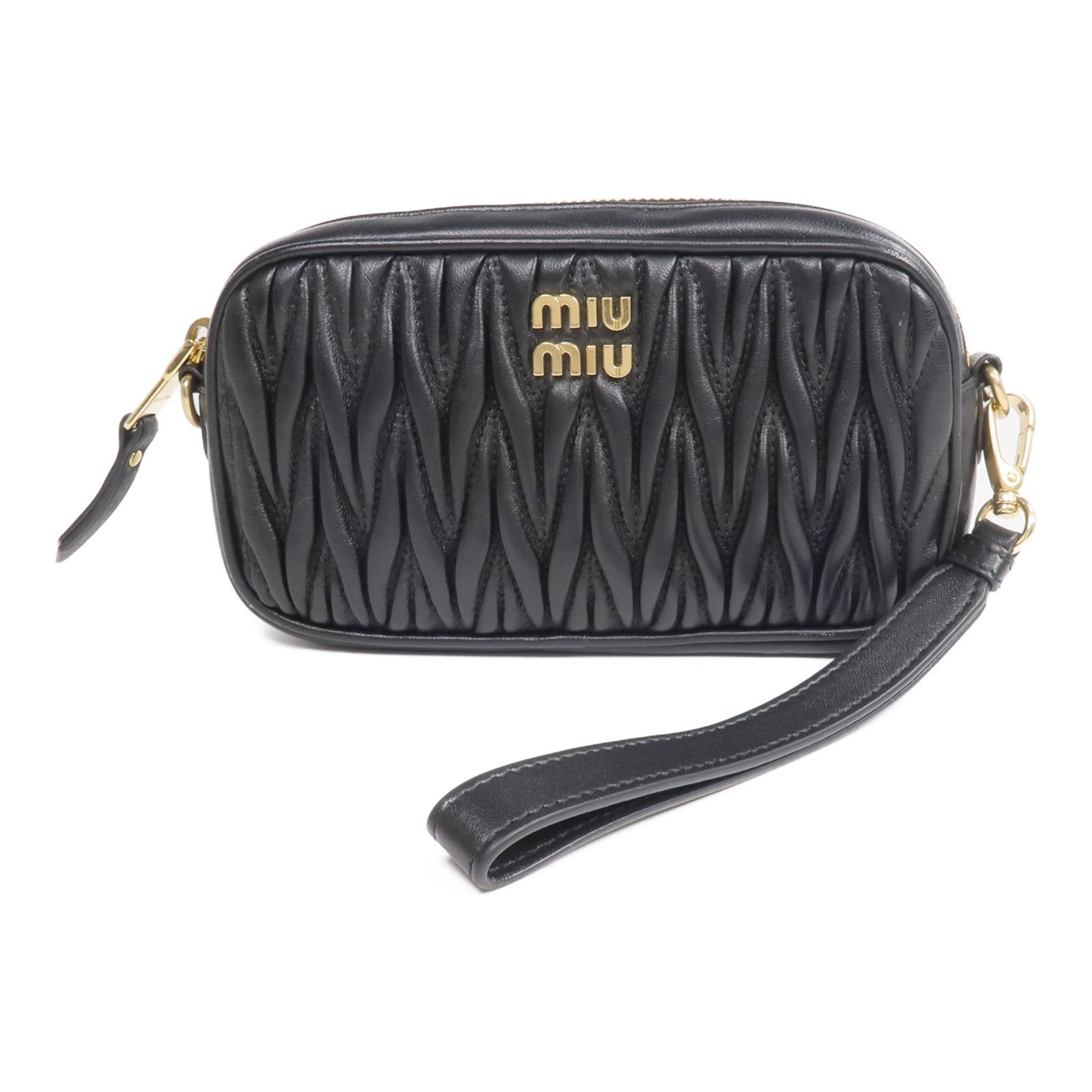 Miu Miu 羊皮皮革Pouch金扣手拿包