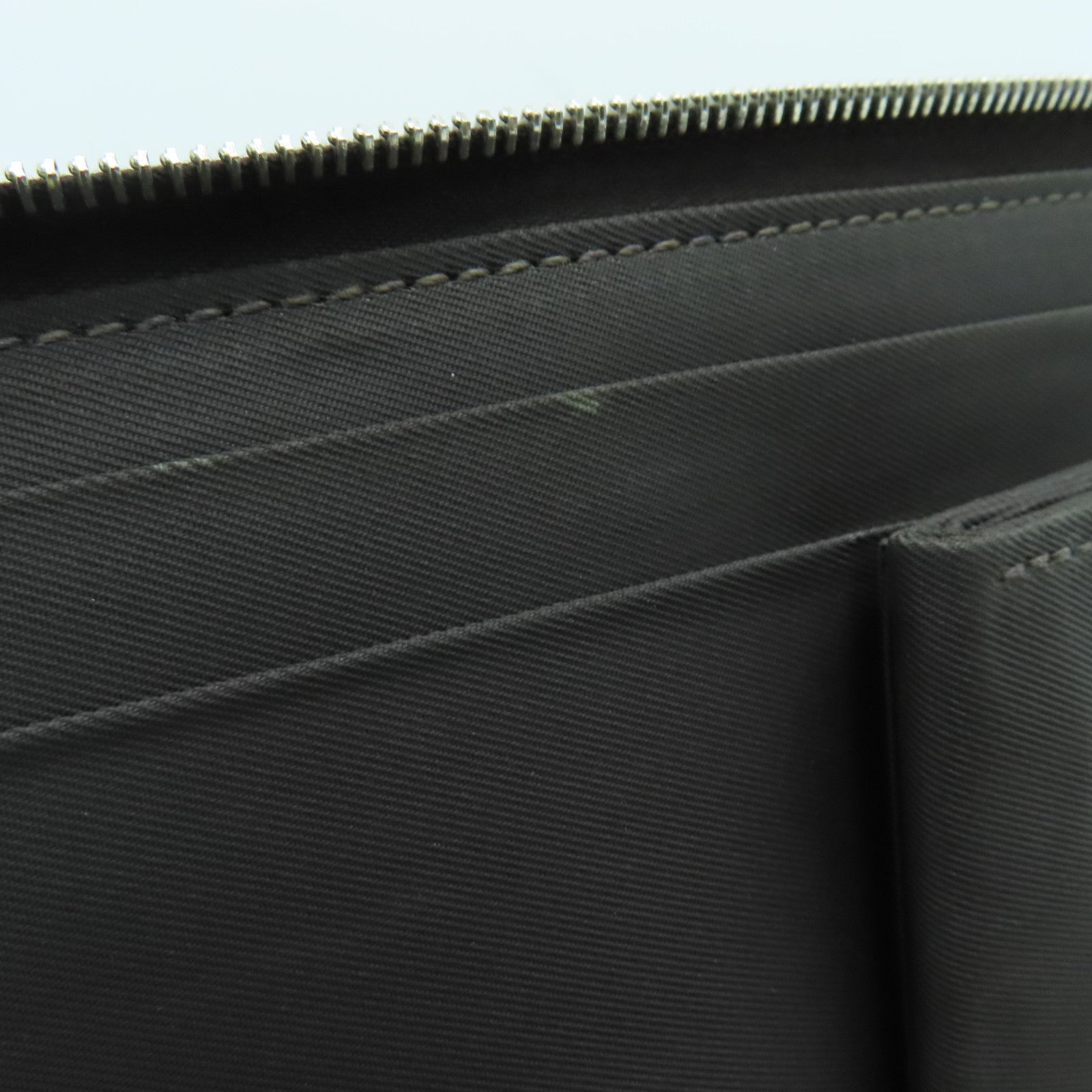 HERMES Canvas Steeple PM Silver Buckle Long Wallet Beige