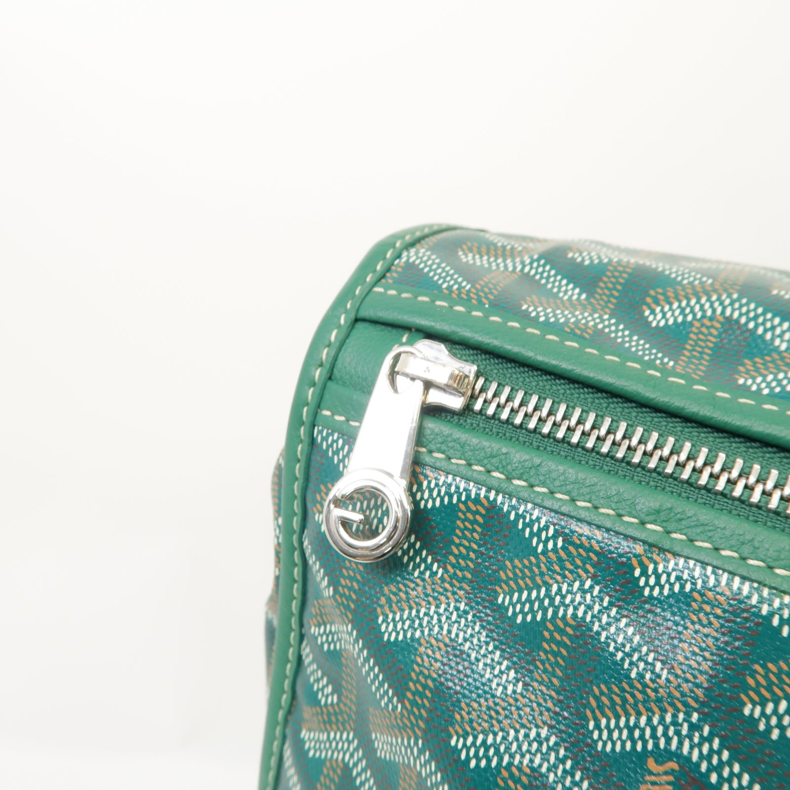 GOYARD 塗層帆布Saint Leger Rucksack銀扣背包綠色