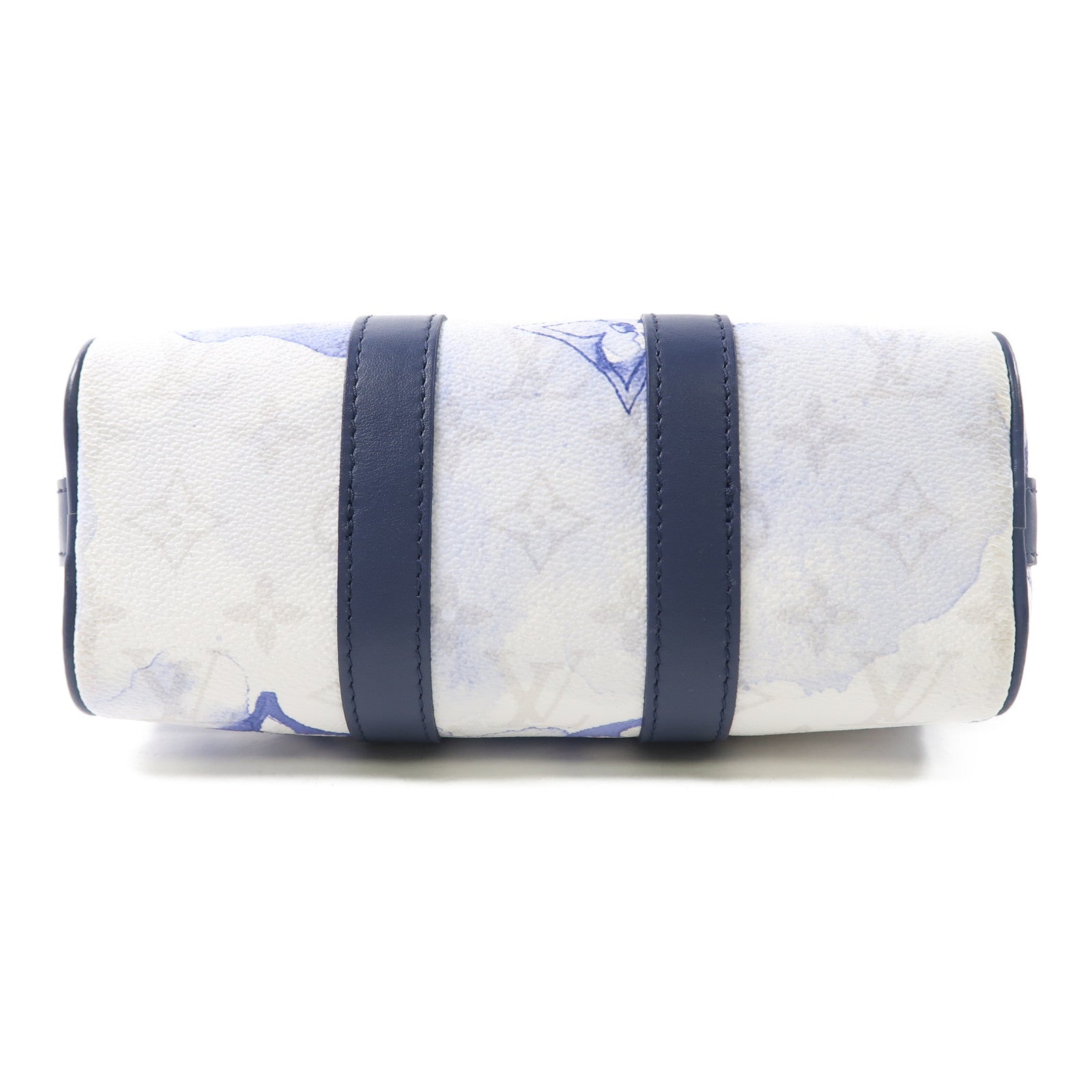 LOUIS VUITTON Monogram Watercolor Keepall XS銀扣手挽肩背兩用袋白色/藍色