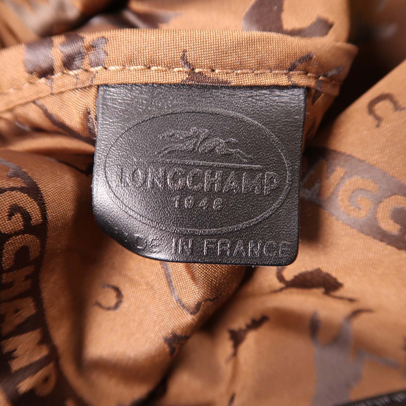 Longchamp 羊皮皮革Shoulder Bag銀扣手挽肩背兩用袋黑色