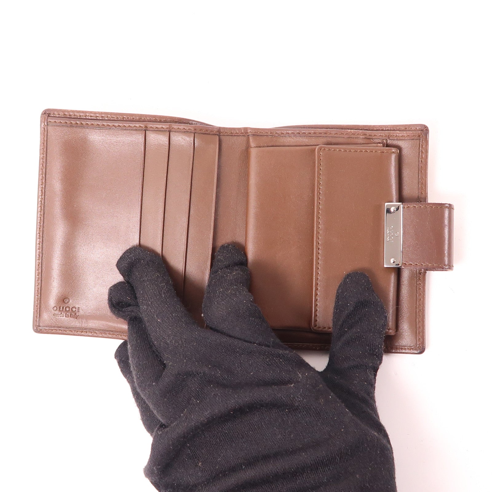 GUCCI 帆布Wallet銀扣錢包