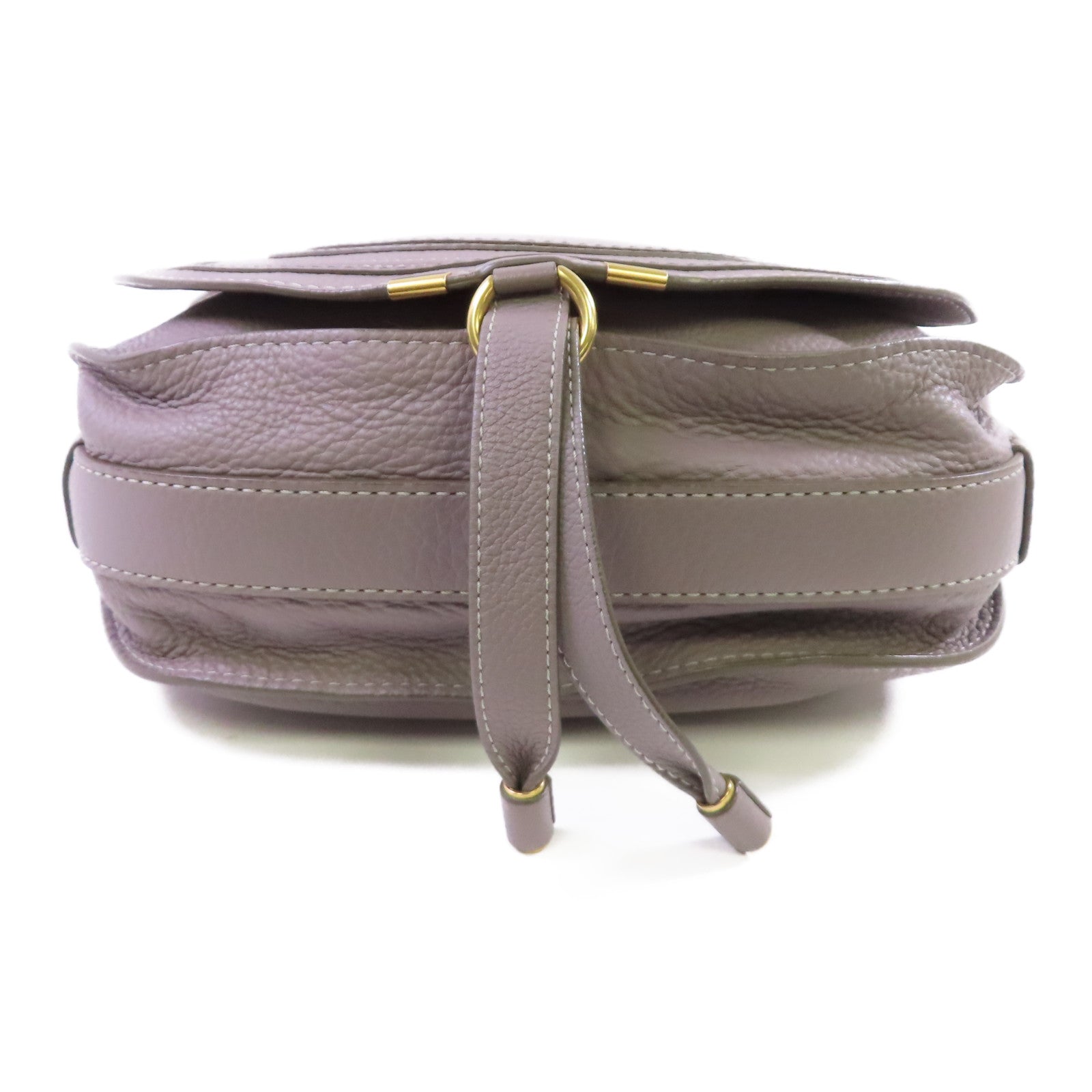 Chloe 牛皮皮革Marcie Shoulder Bag金扣肩背袋灰色