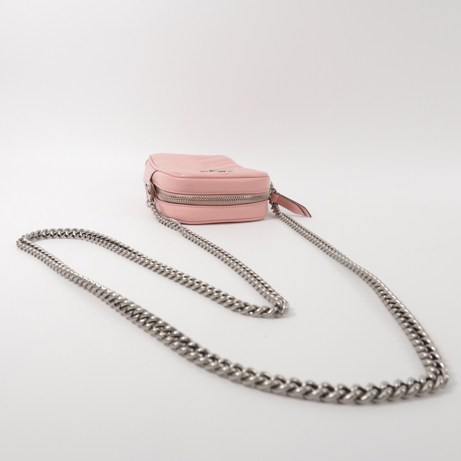 GUCCI 牛皮皮革GG Marmont Mini鏈帶肩背袋